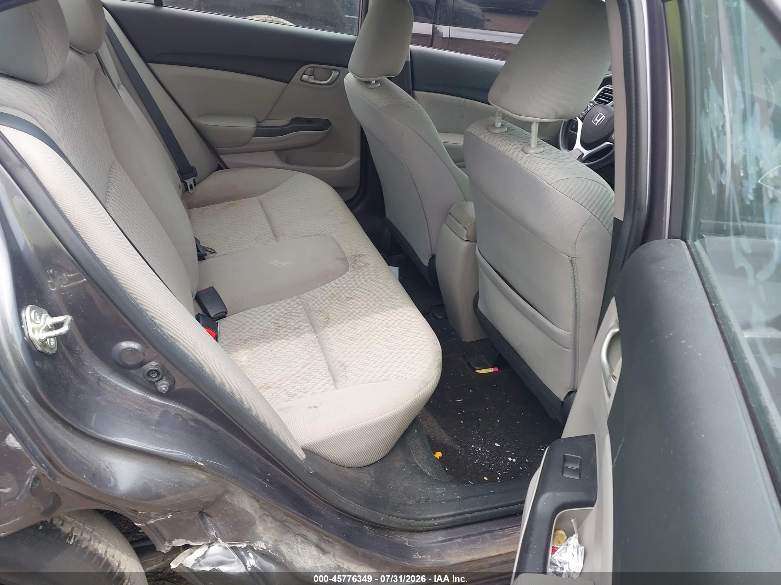 2015 Honda Civic Lx Gray vin: 19XFB2F5XFE049242