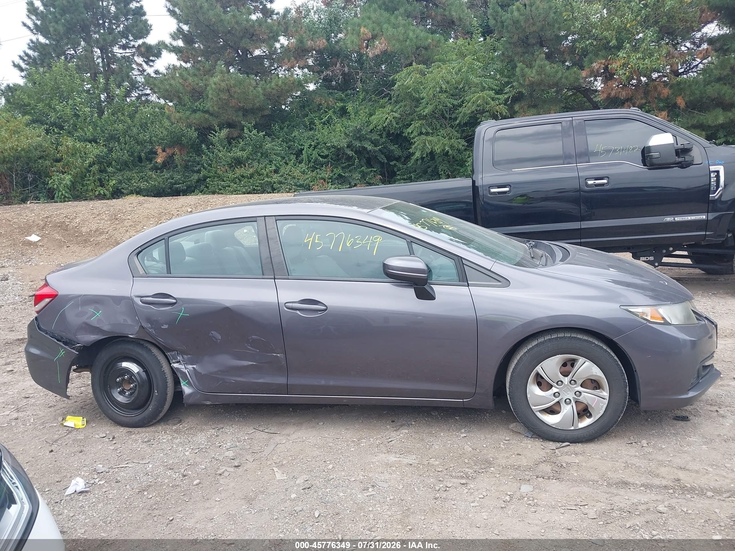 2015 Honda Civic Lx Gray vin: 19XFB2F5XFE049242