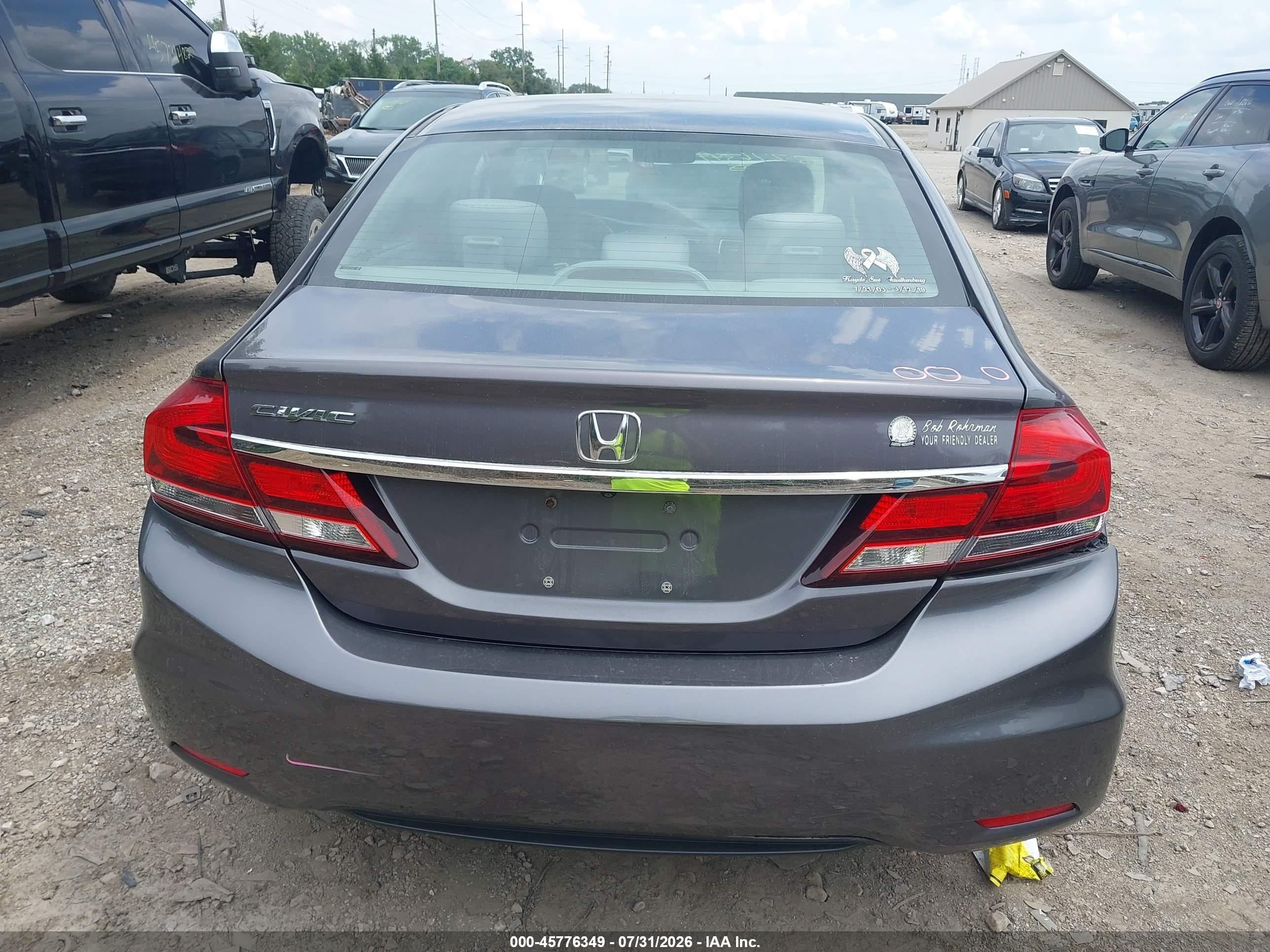 2015 Honda Civic Lx Gray vin: 19XFB2F5XFE049242