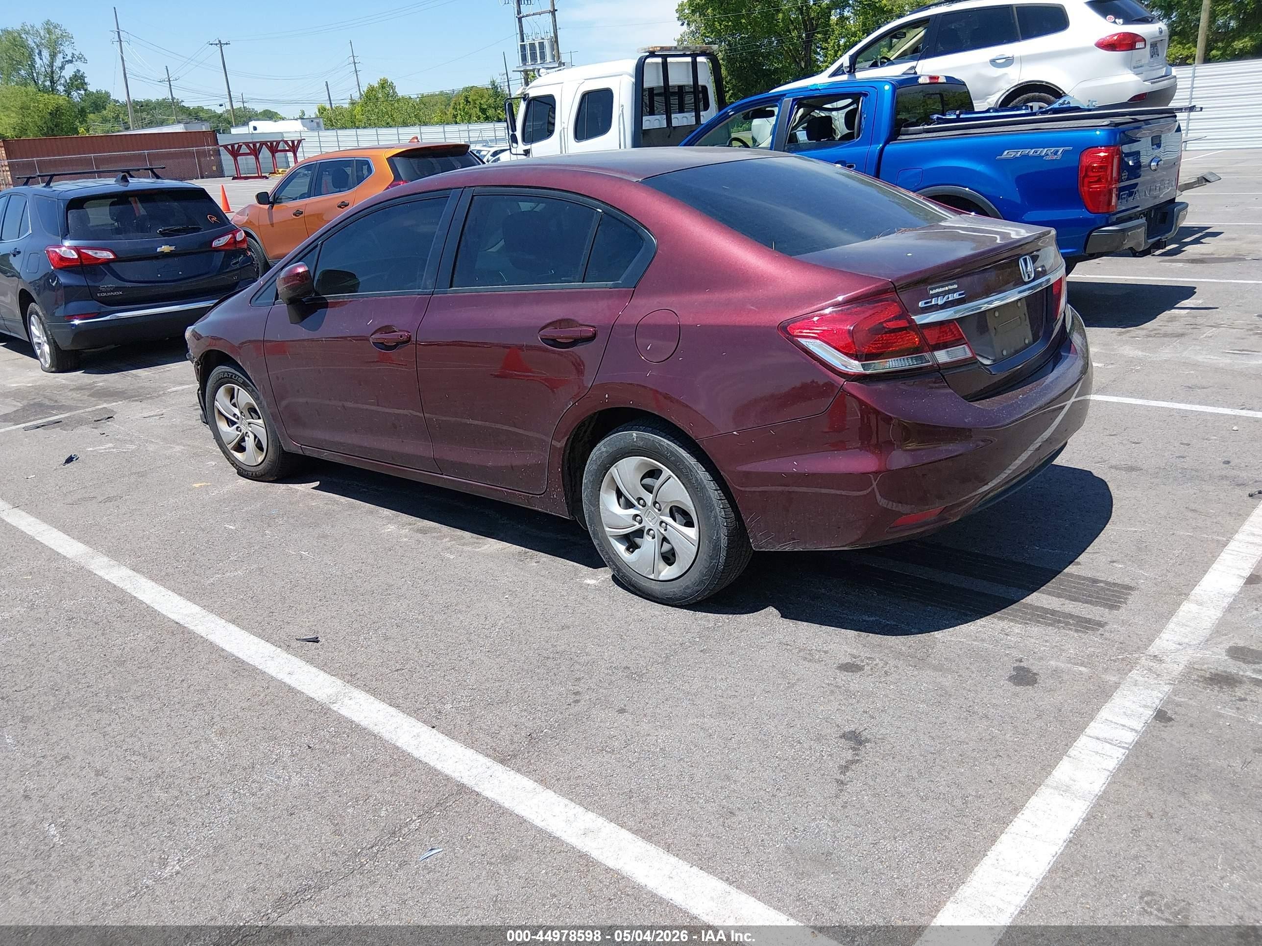 2015 Honda Civic Lx Purple vin: 19XFB2F5XFE064307