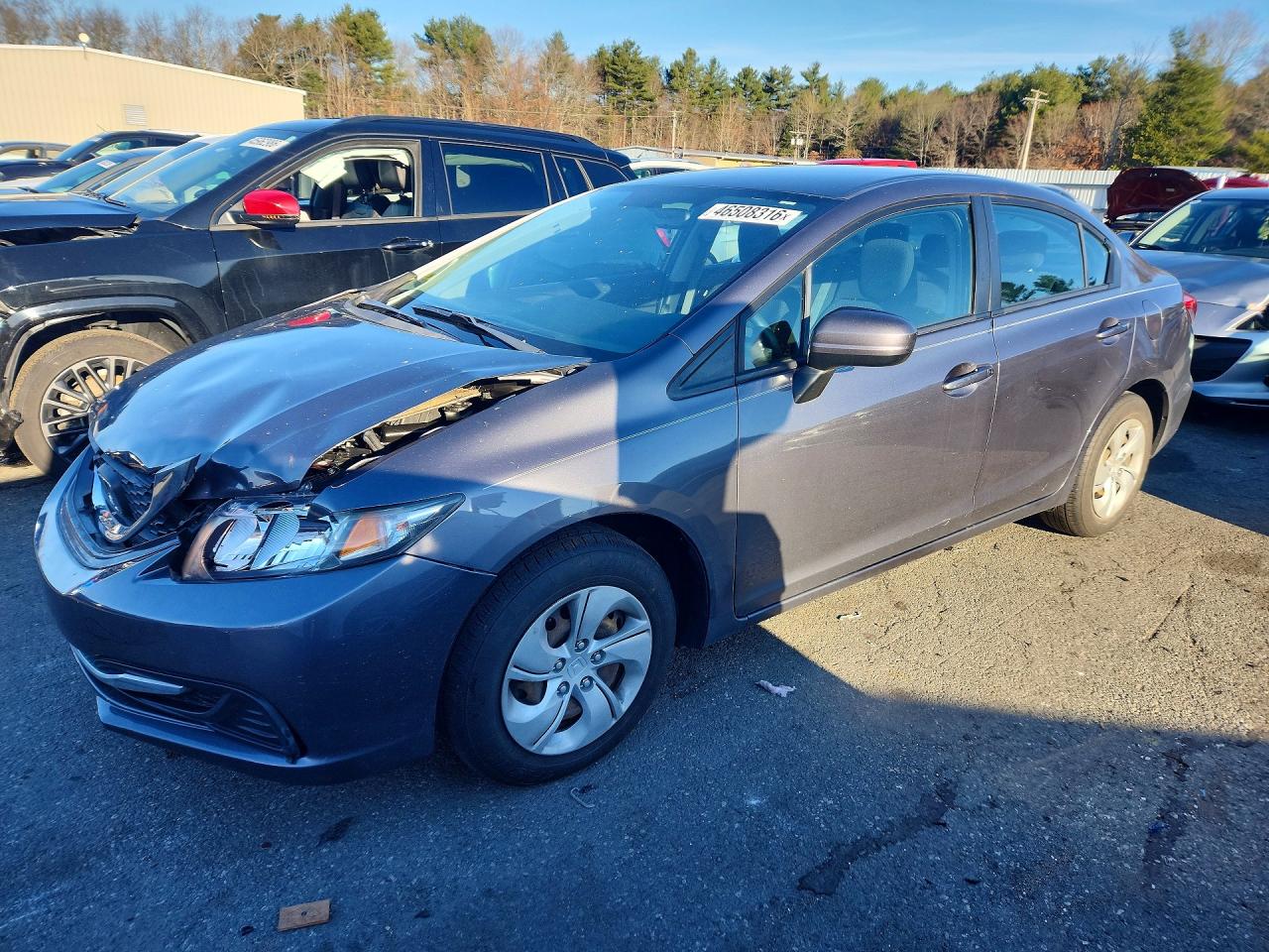 2015 Honda Civic Lx Gray vin: 19XFB2F5XFE094309