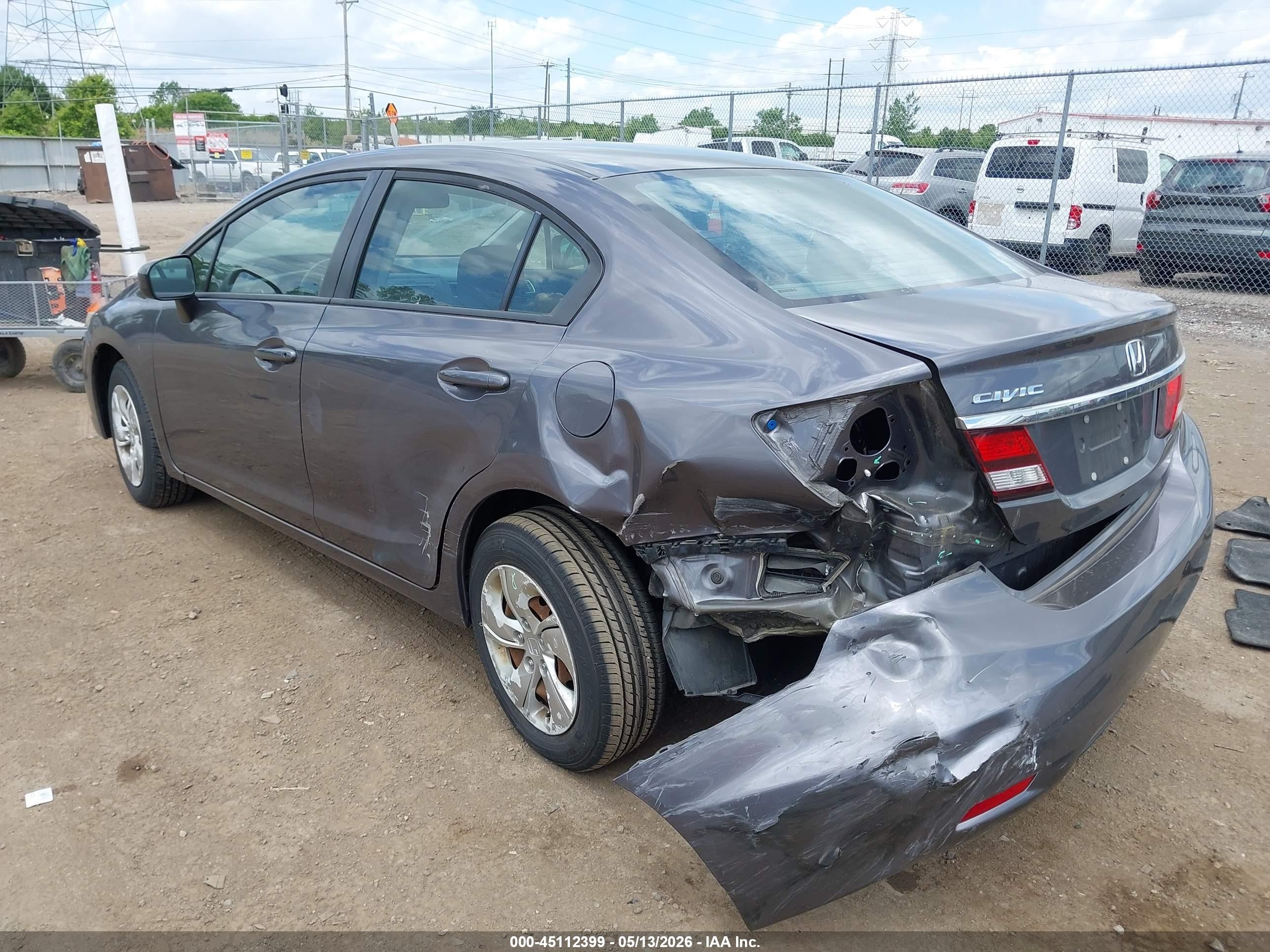 2015 Honda Civic Lx Gray vin: 19XFB2F5XFE102263