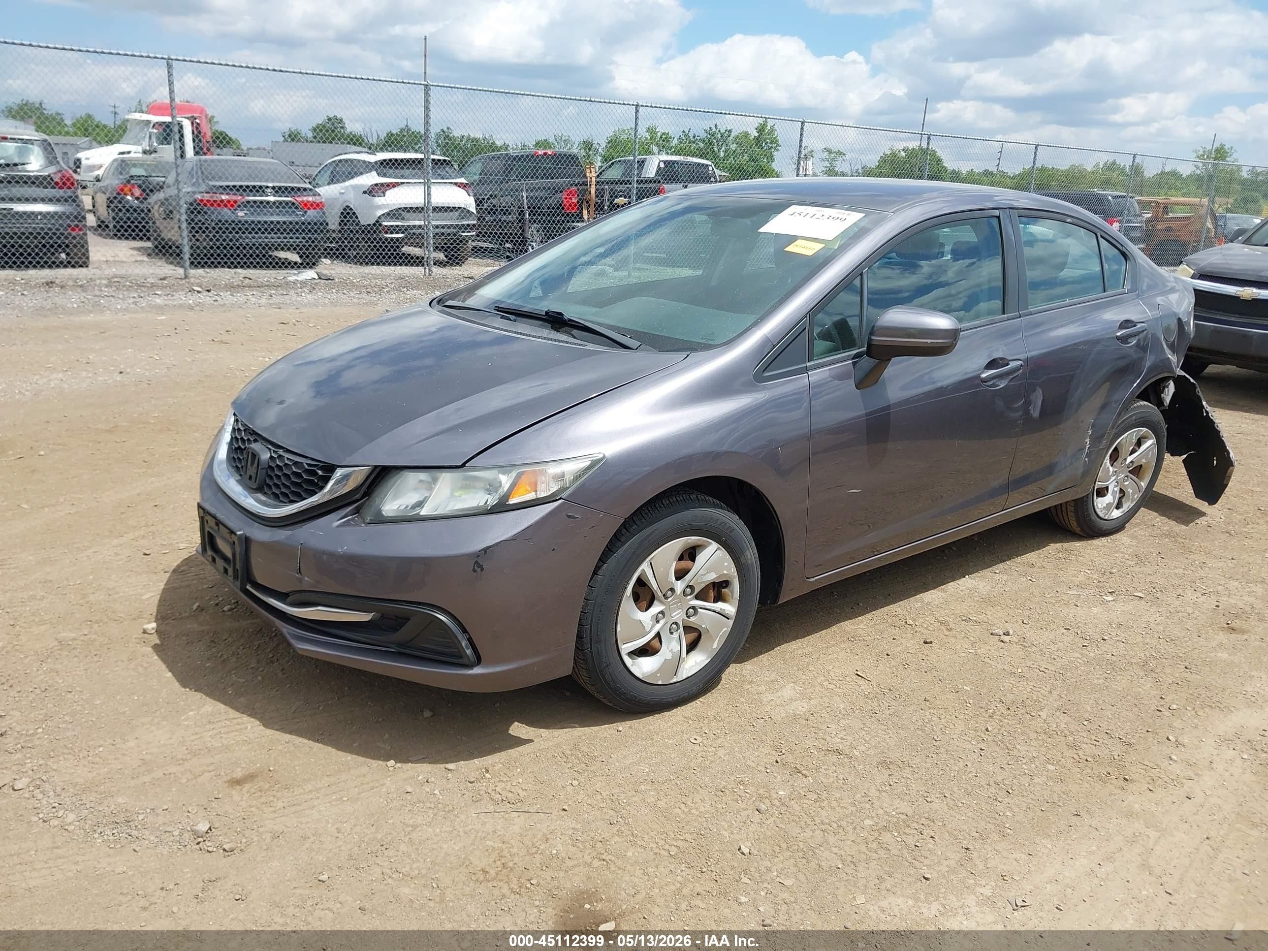 2015 Honda Civic Lx Gray vin: 19XFB2F5XFE102263