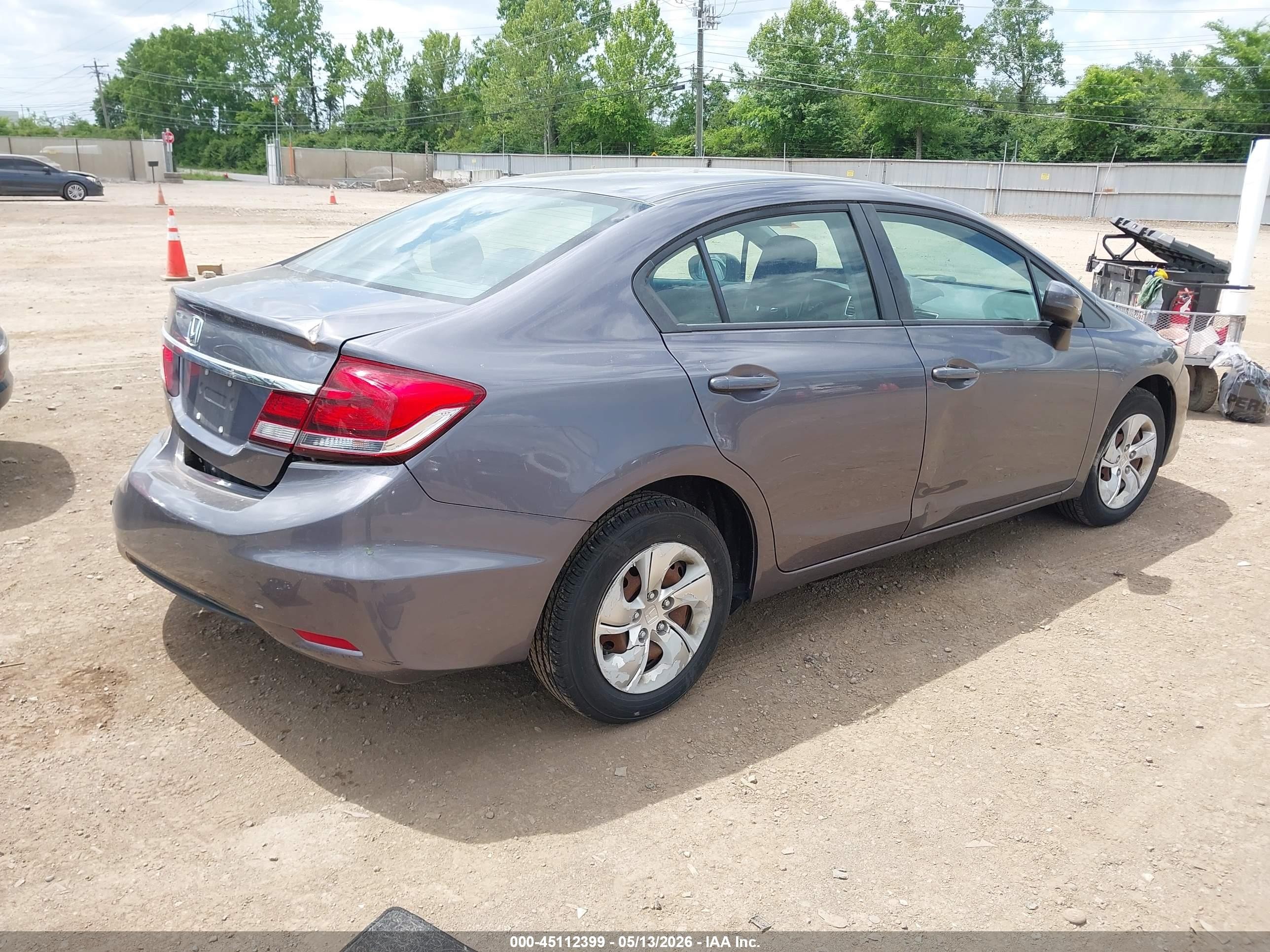 2015 Honda Civic Lx Gray vin: 19XFB2F5XFE102263