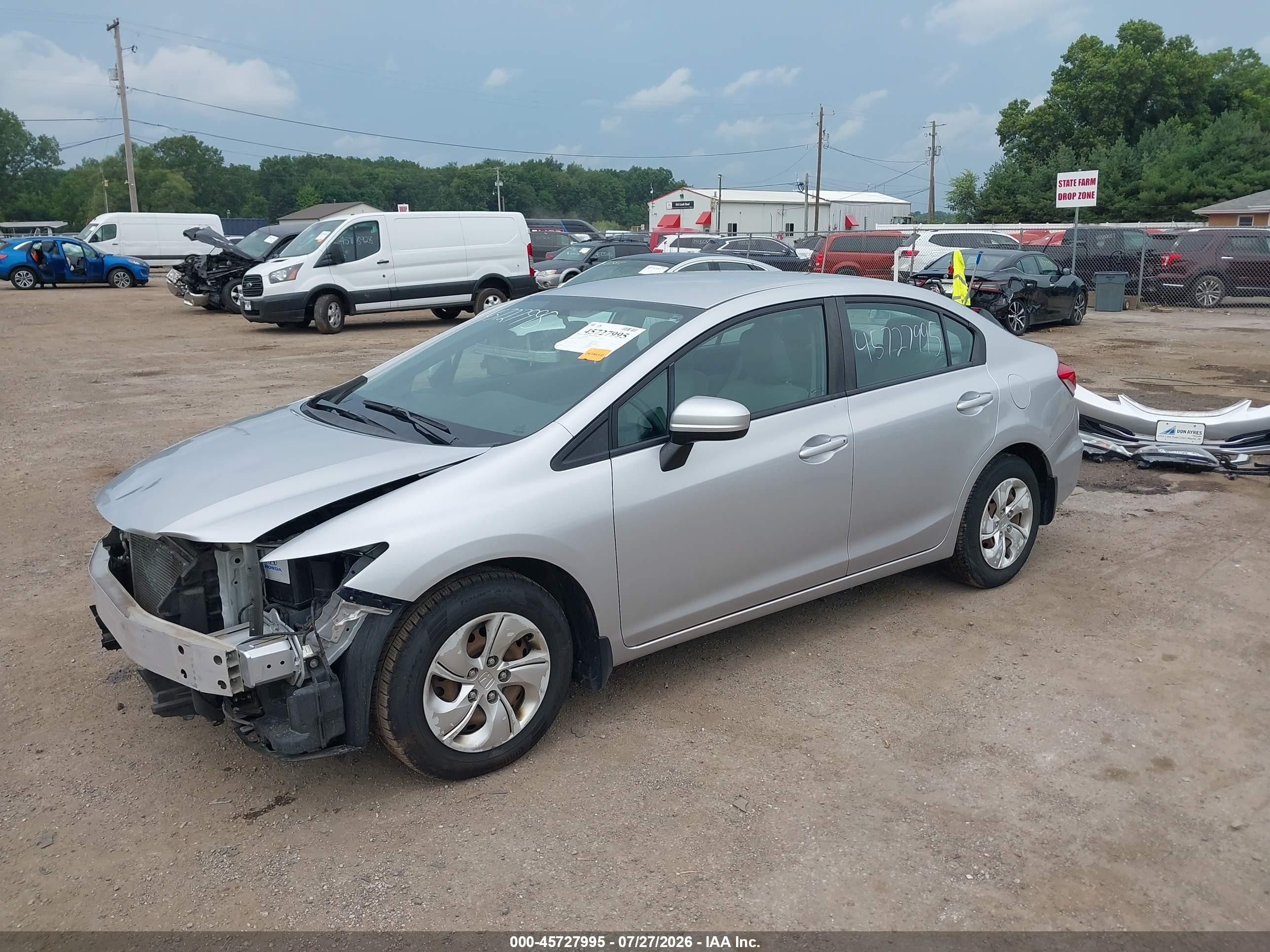 2015 Honda Civic Lx Silver vin: 19XFB2F5XFE112369