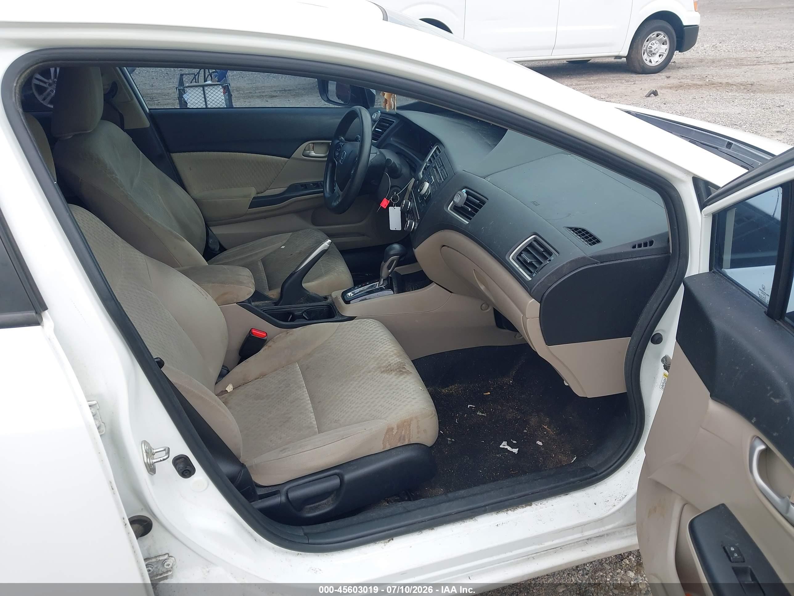 2015 Honda Civic Lx White vin: 19XFB2F5XFE214707