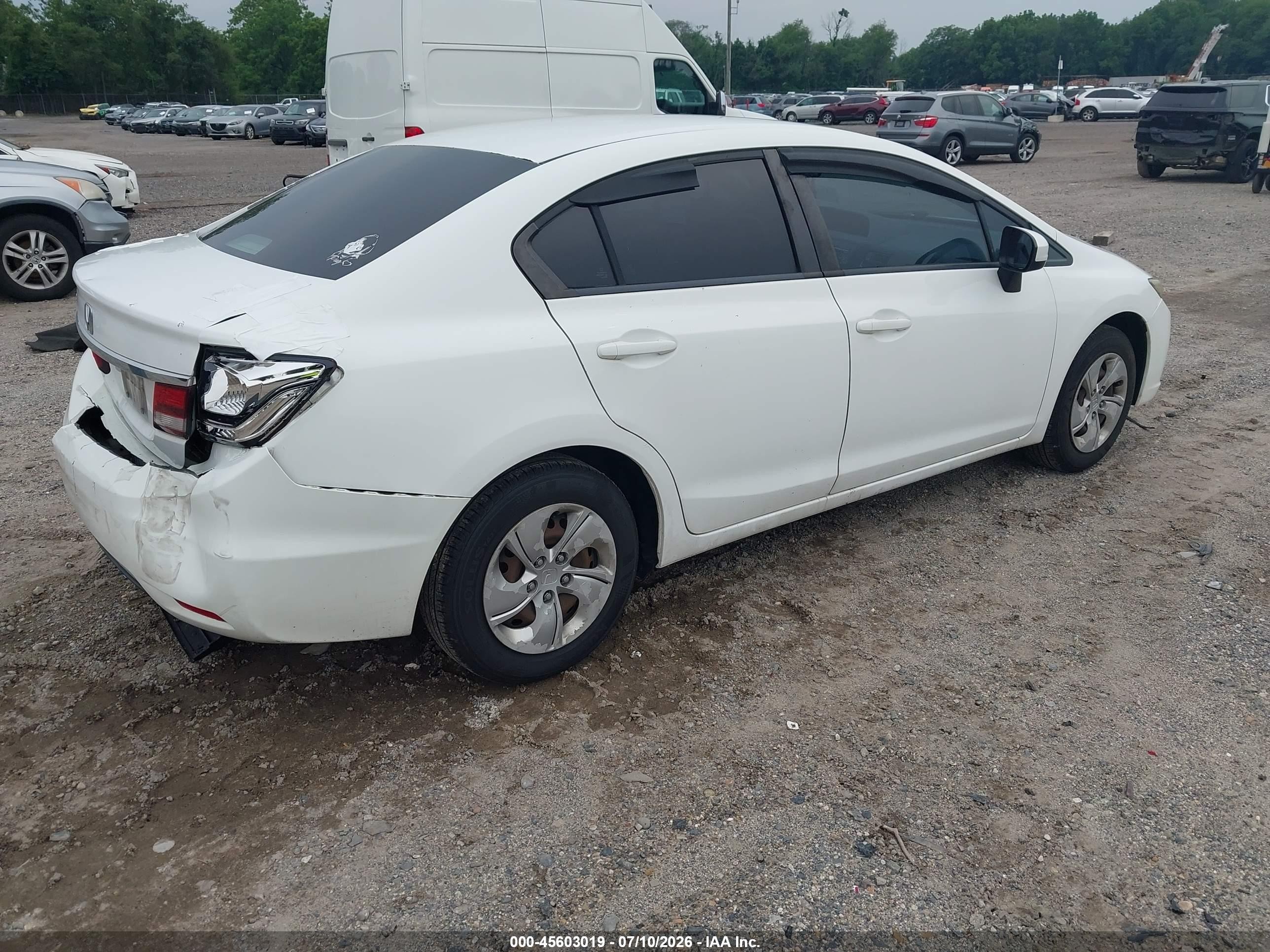 2015 Honda Civic Lx White vin: 19XFB2F5XFE214707