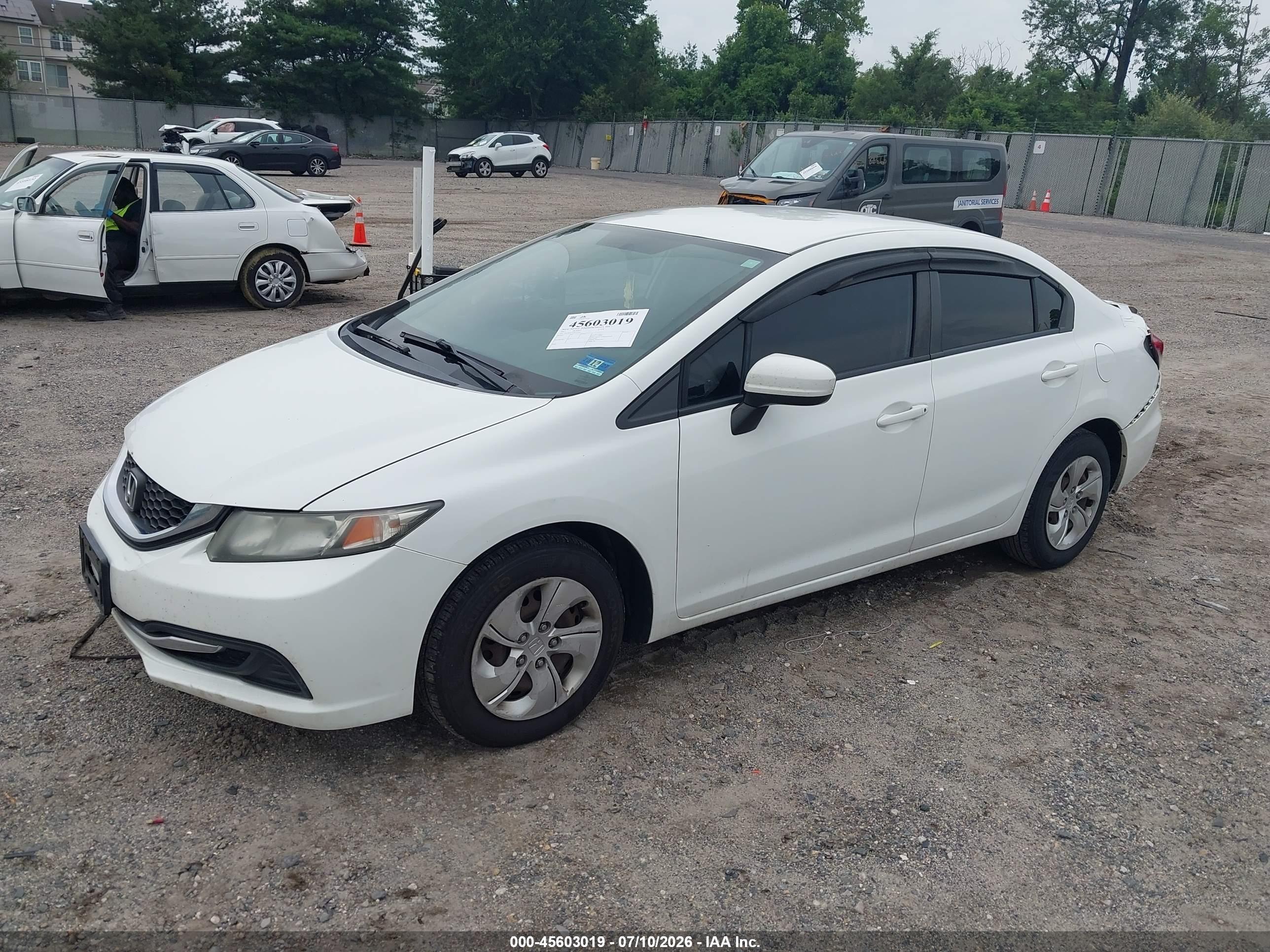 2015 Honda Civic Lx White vin: 19XFB2F5XFE214707