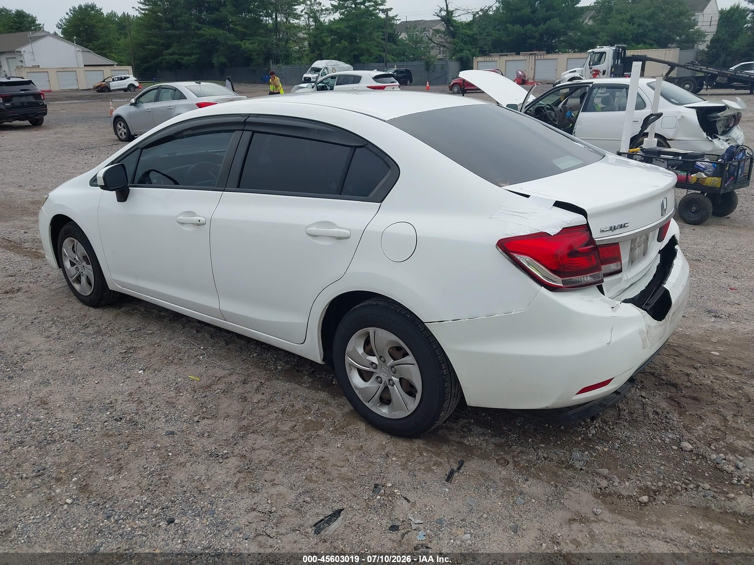 2015 Honda Civic Lx White vin: 19XFB2F5XFE214707