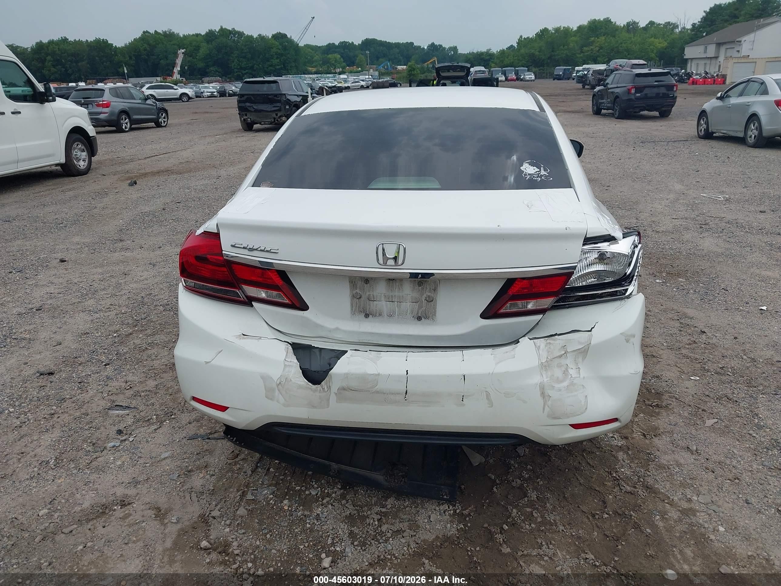 2015 Honda Civic Lx White vin: 19XFB2F5XFE214707