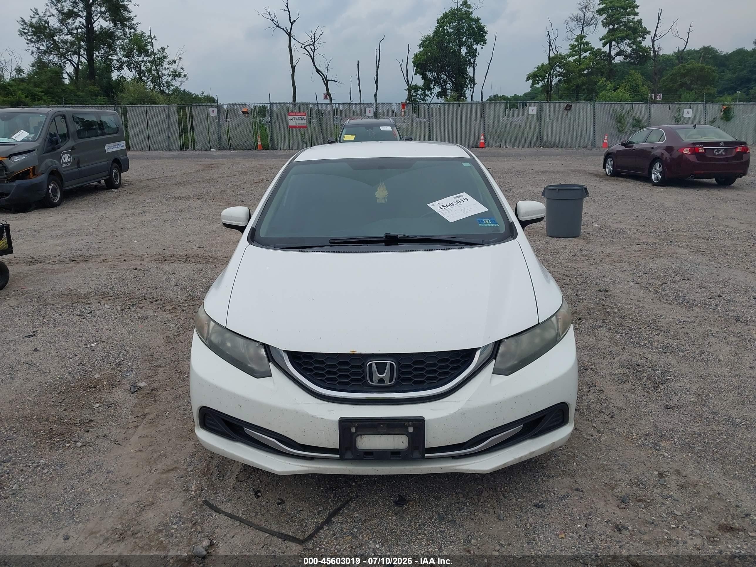 2015 Honda Civic Lx White vin: 19XFB2F5XFE214707