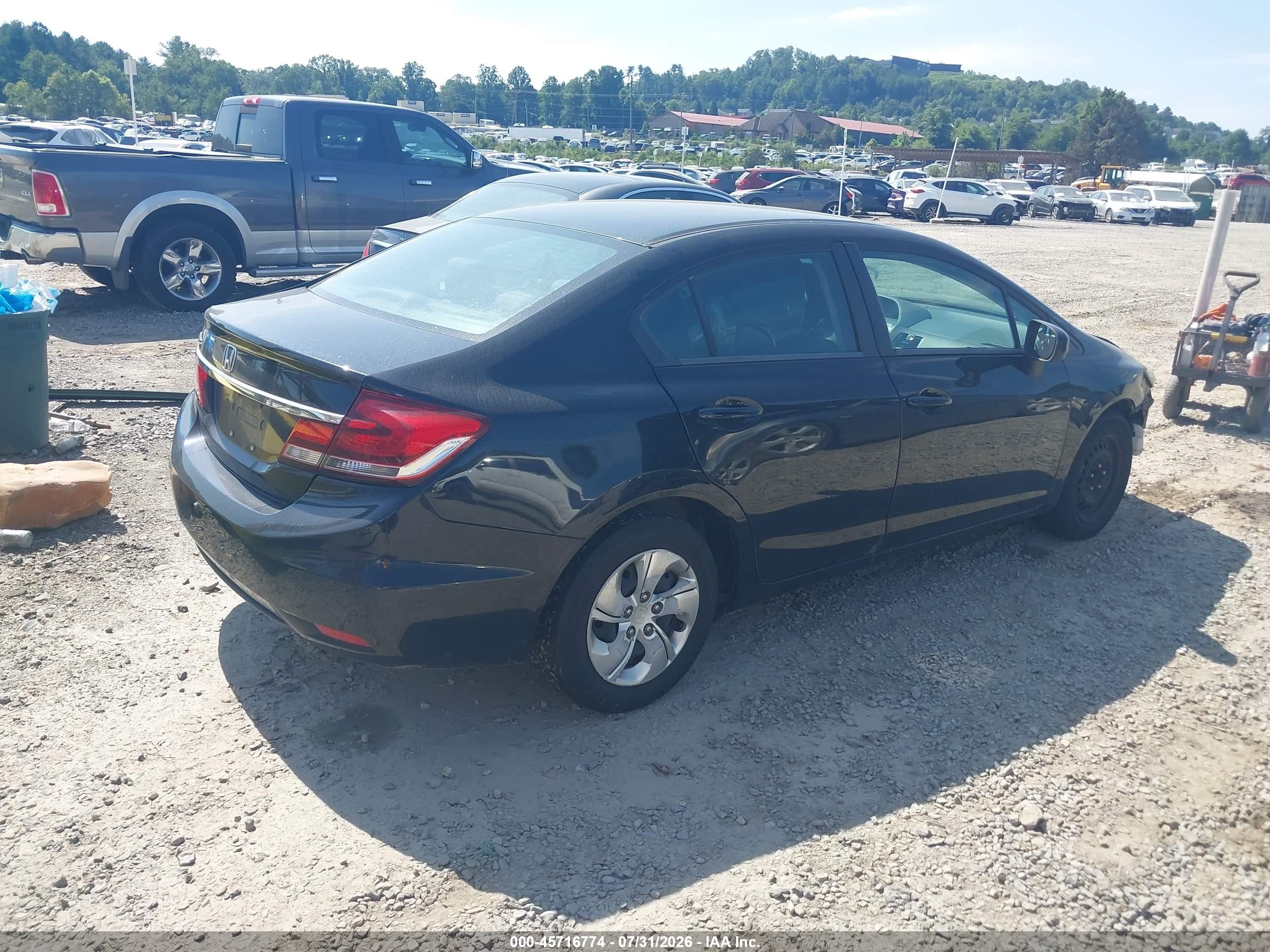 2015 Honda Civic Lx Black vin: 19XFB2F5XFE215632