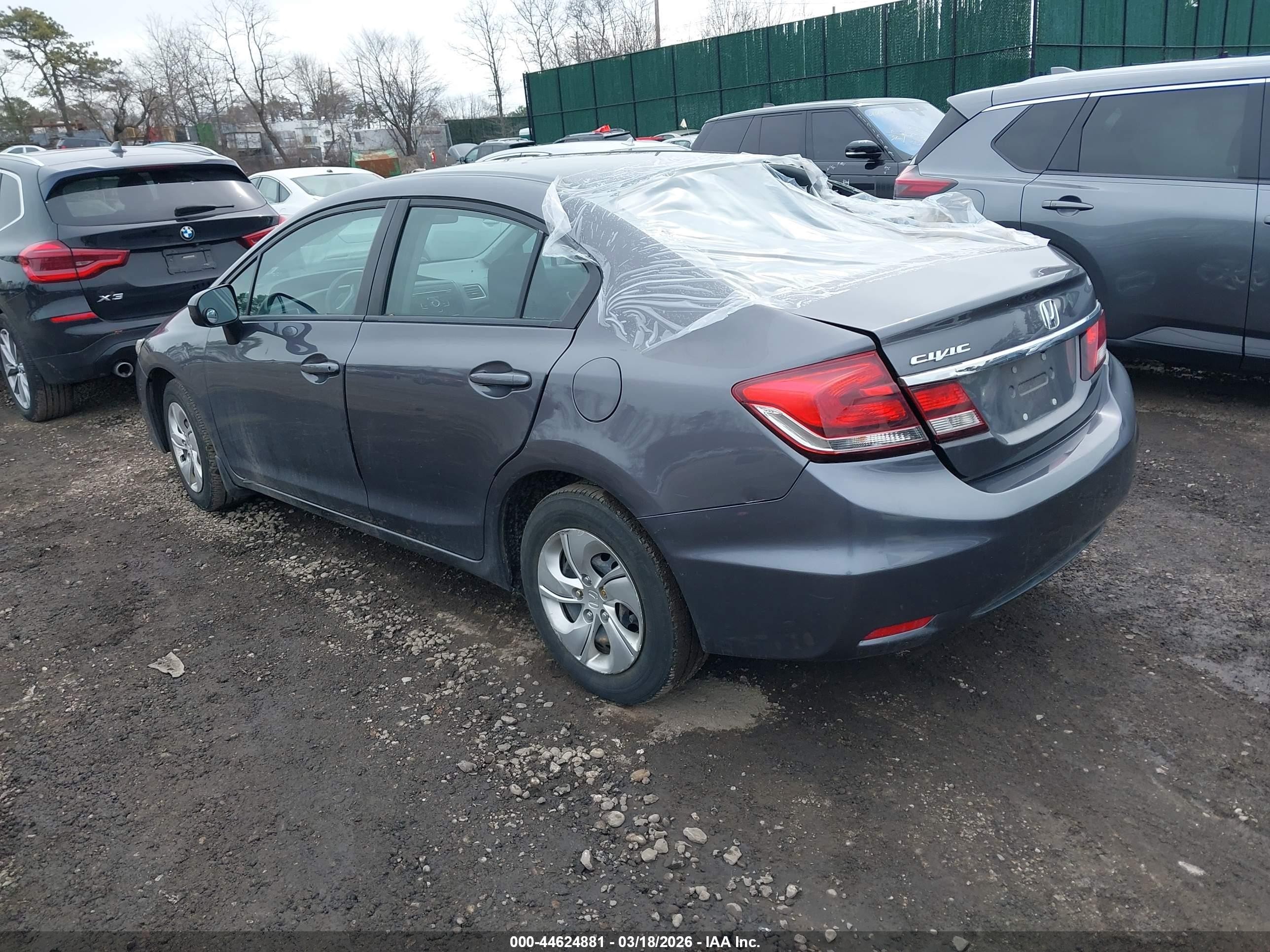 2015 Honda Civic Lx Gray vin: 19XFB2F5XFE241891