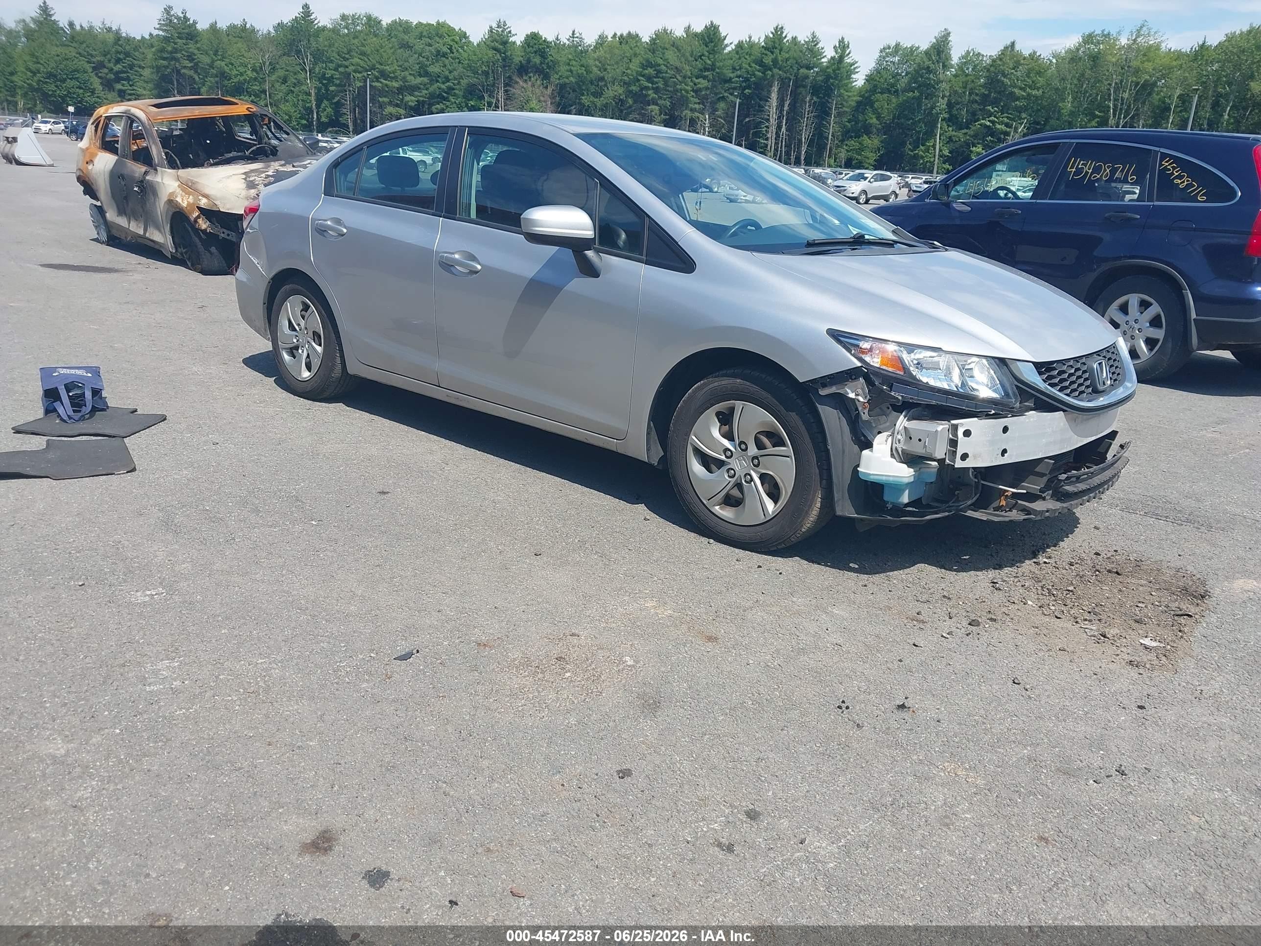 2015 Honda Civic Lx Silver vin: 19XFB2F5XFE261946