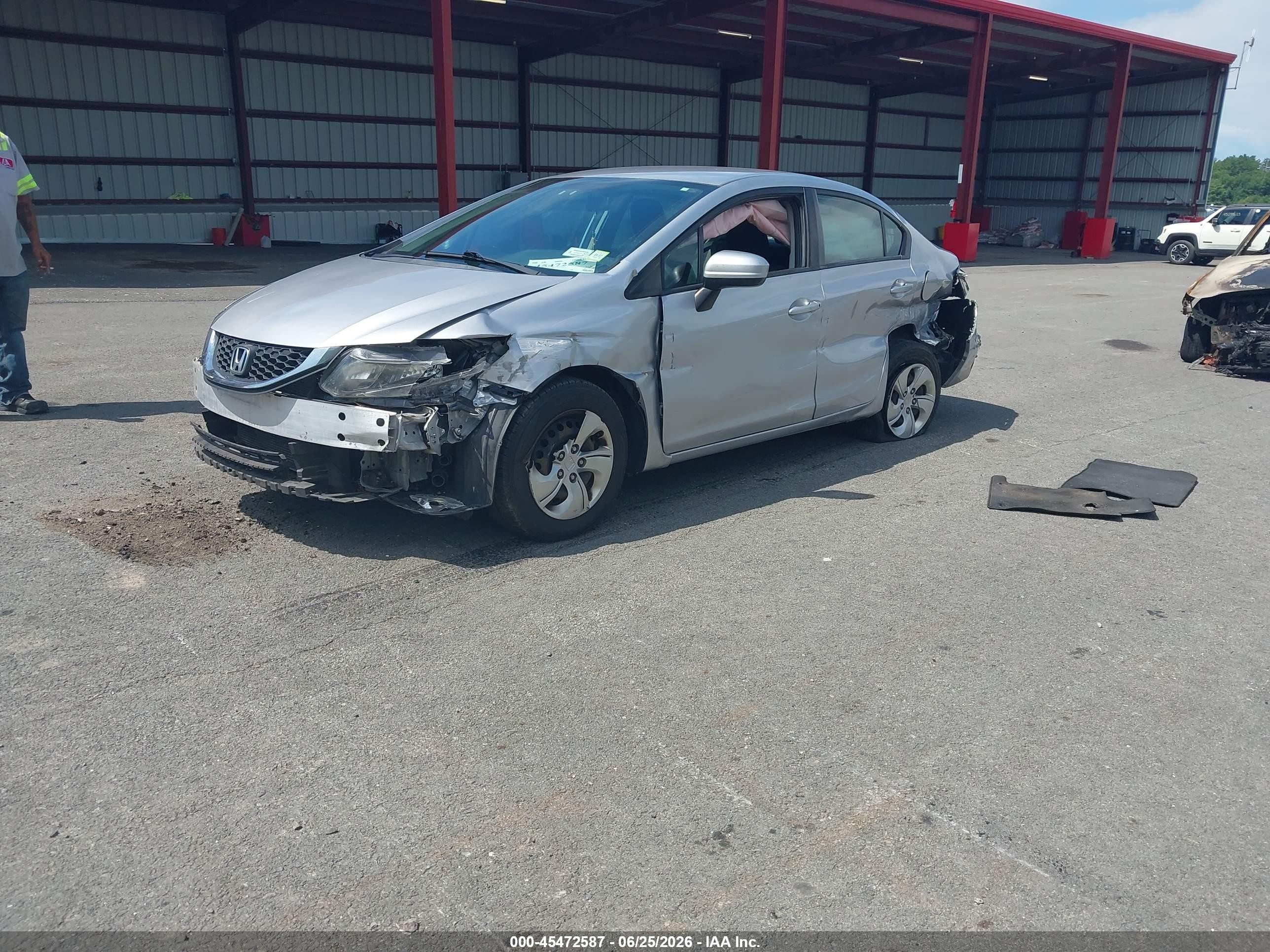 2015 Honda Civic Lx Silver vin: 19XFB2F5XFE261946
