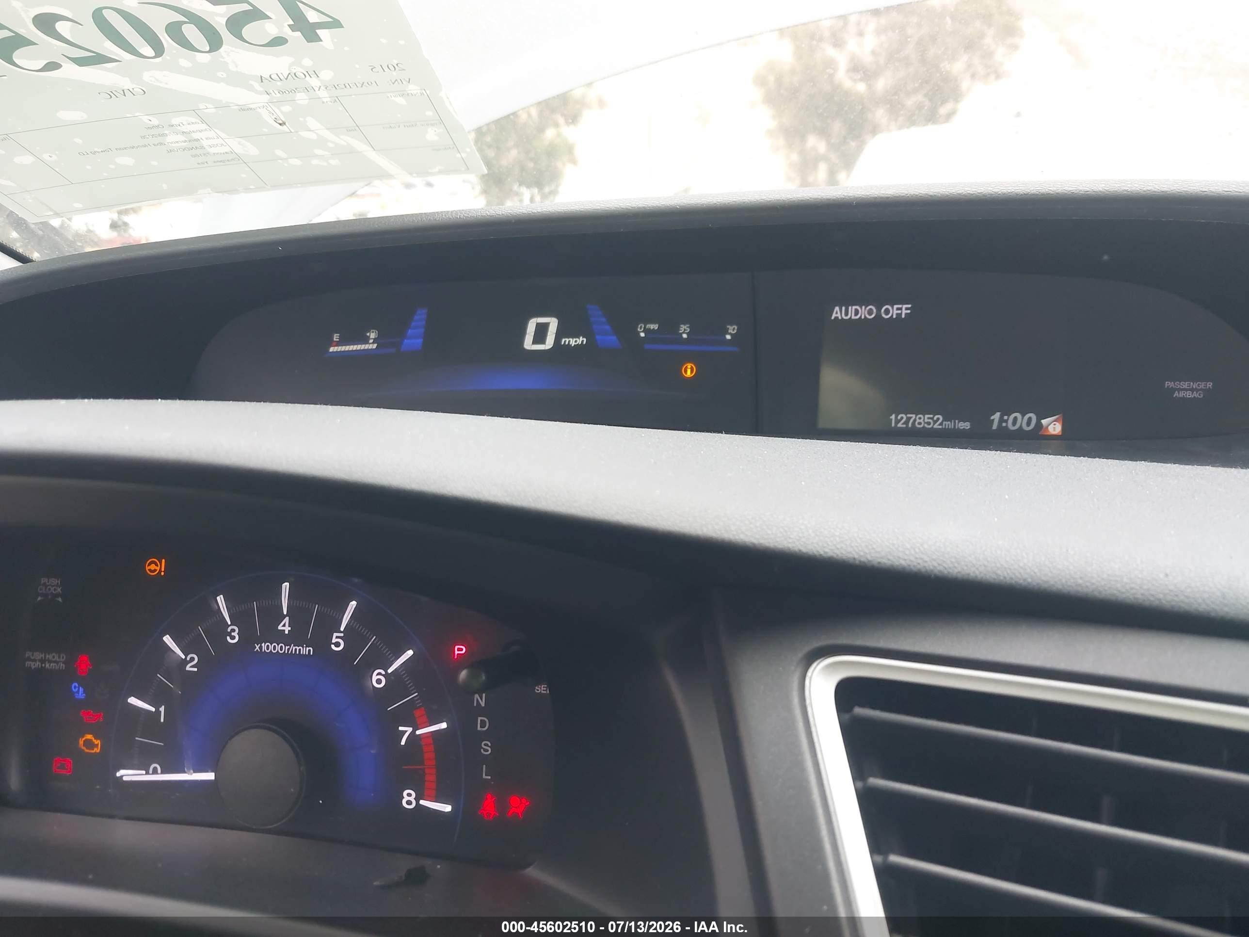 2015 Honda Civic Lx Gray vin: 19XFB2F5XFE266614