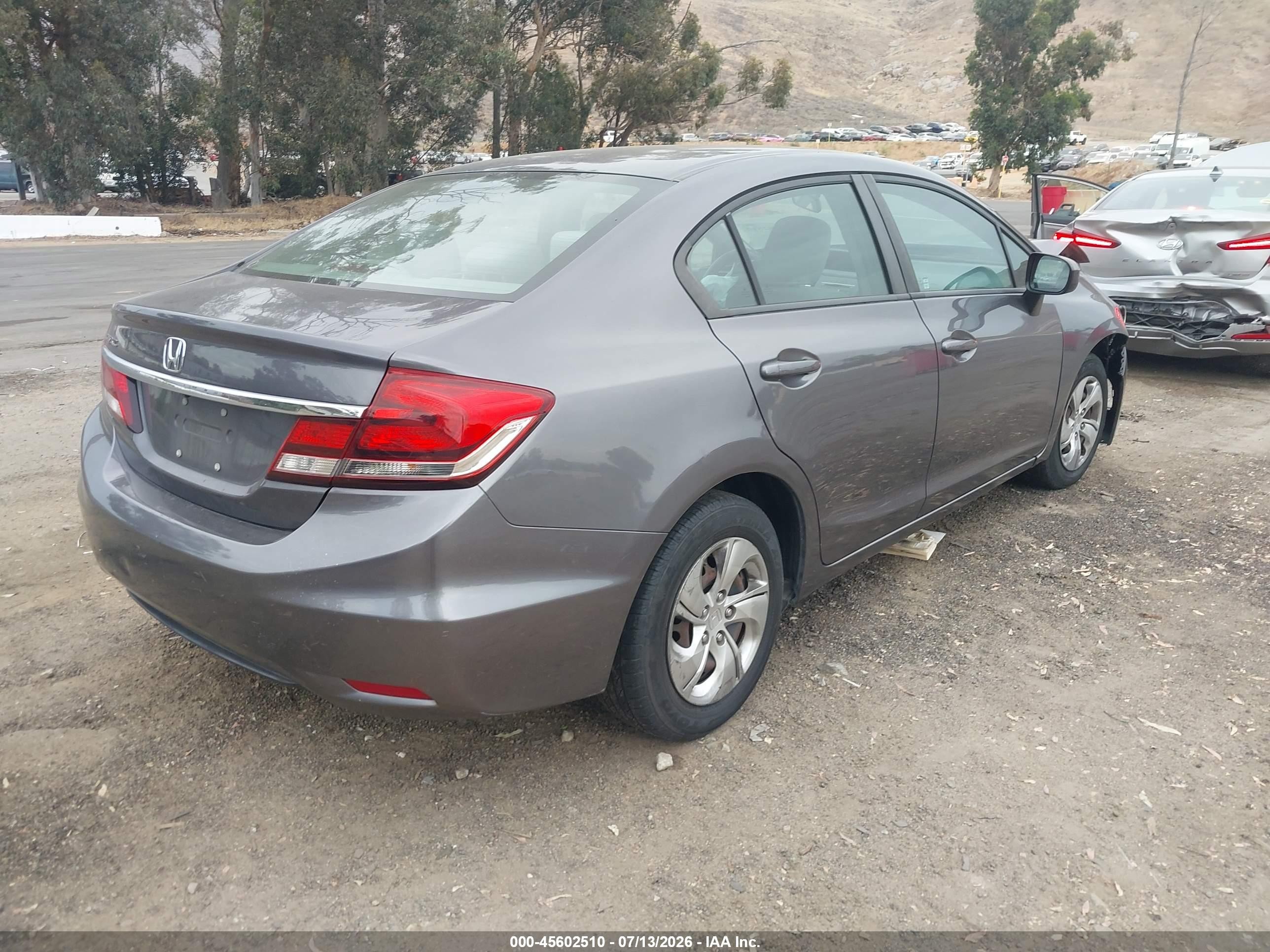 2015 Honda Civic Lx Gray vin: 19XFB2F5XFE266614