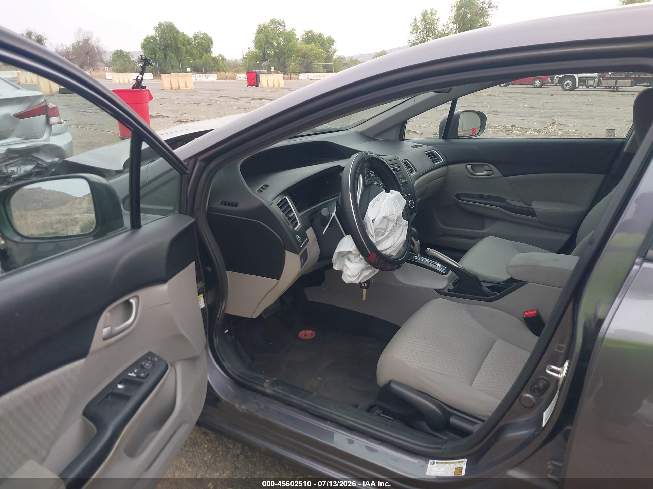 2015 Honda Civic Lx Gray vin: 19XFB2F5XFE266614