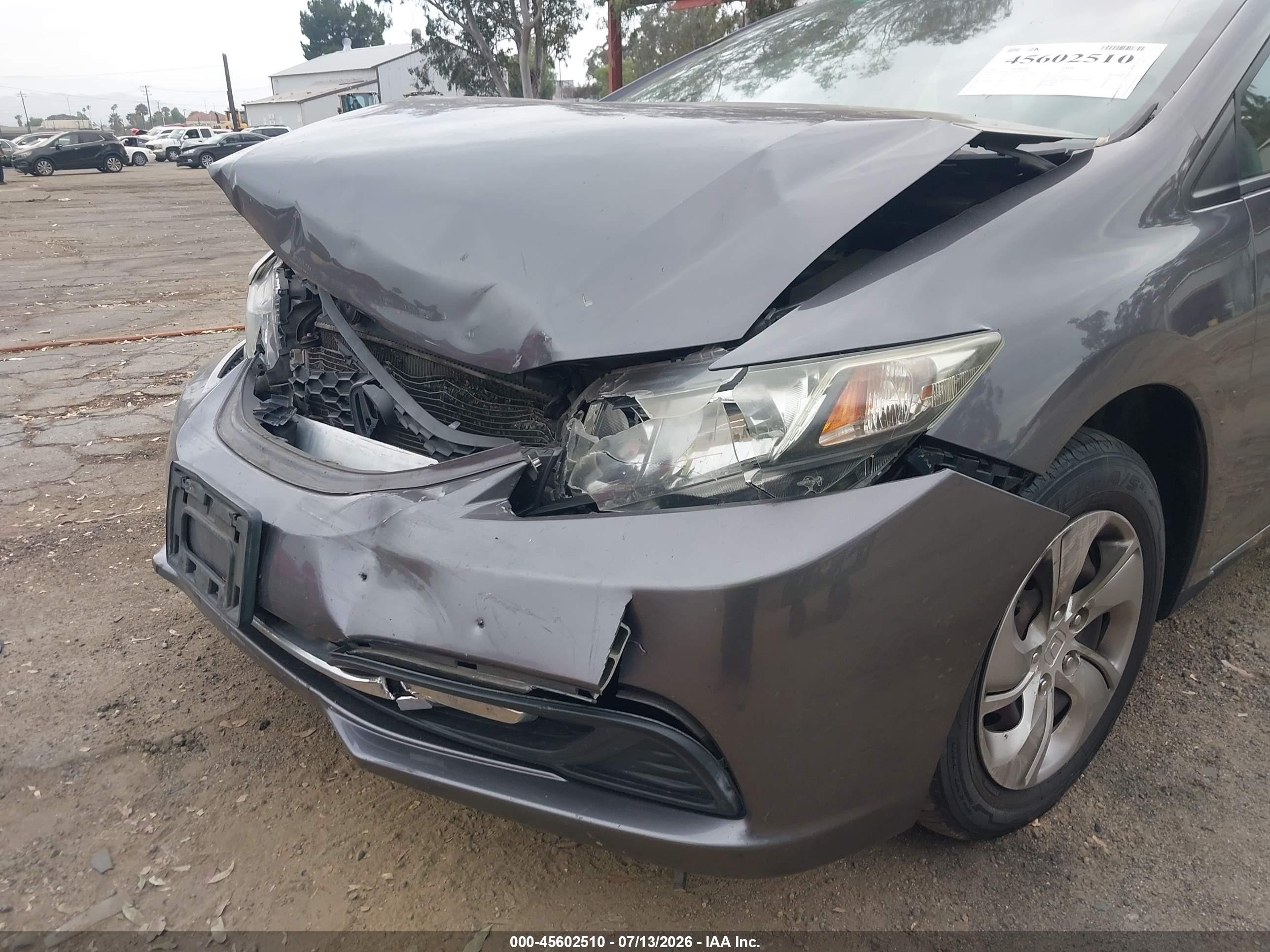 2015 Honda Civic Lx Gray vin: 19XFB2F5XFE266614