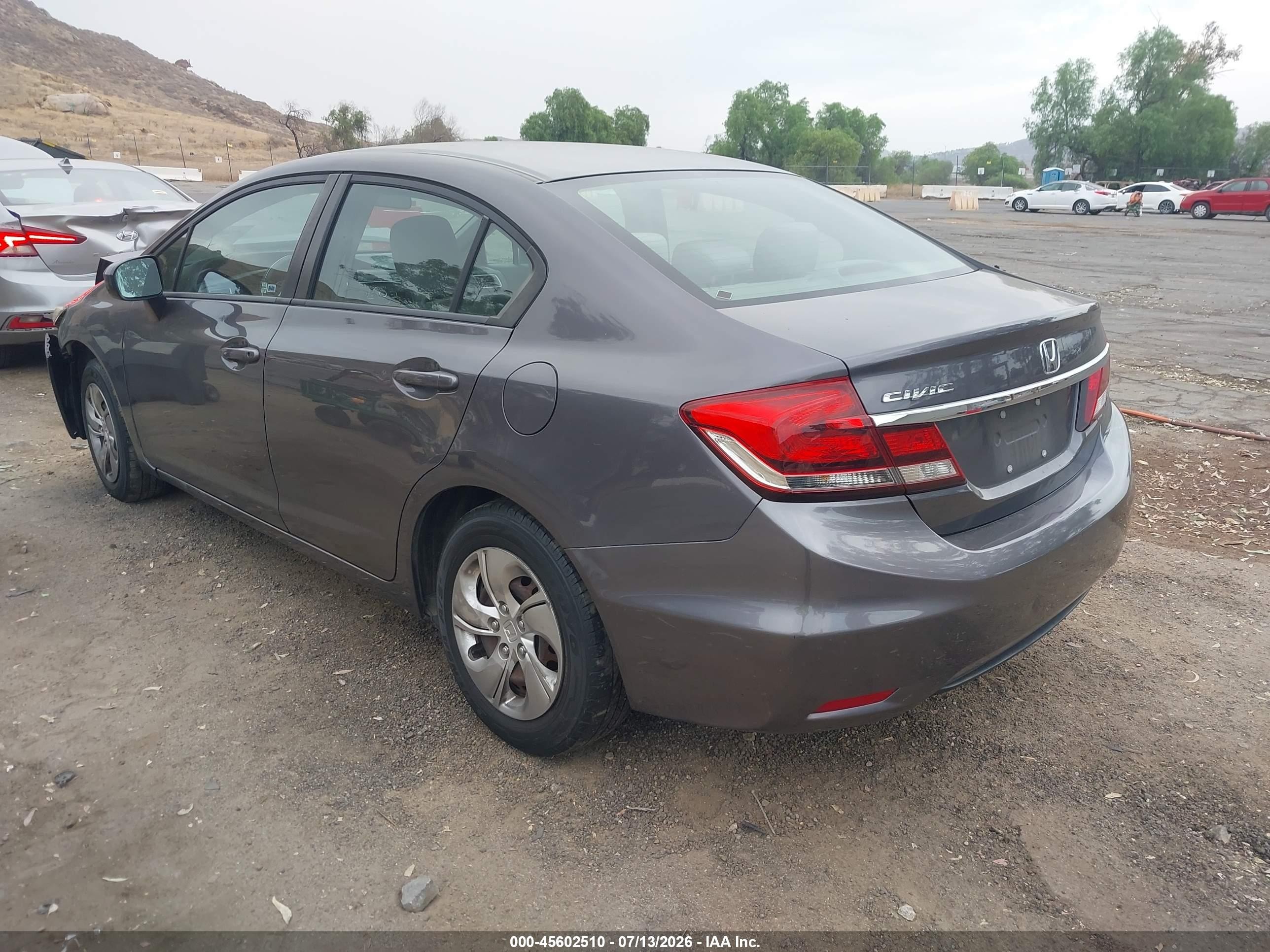 2015 Honda Civic Lx Gray vin: 19XFB2F5XFE266614