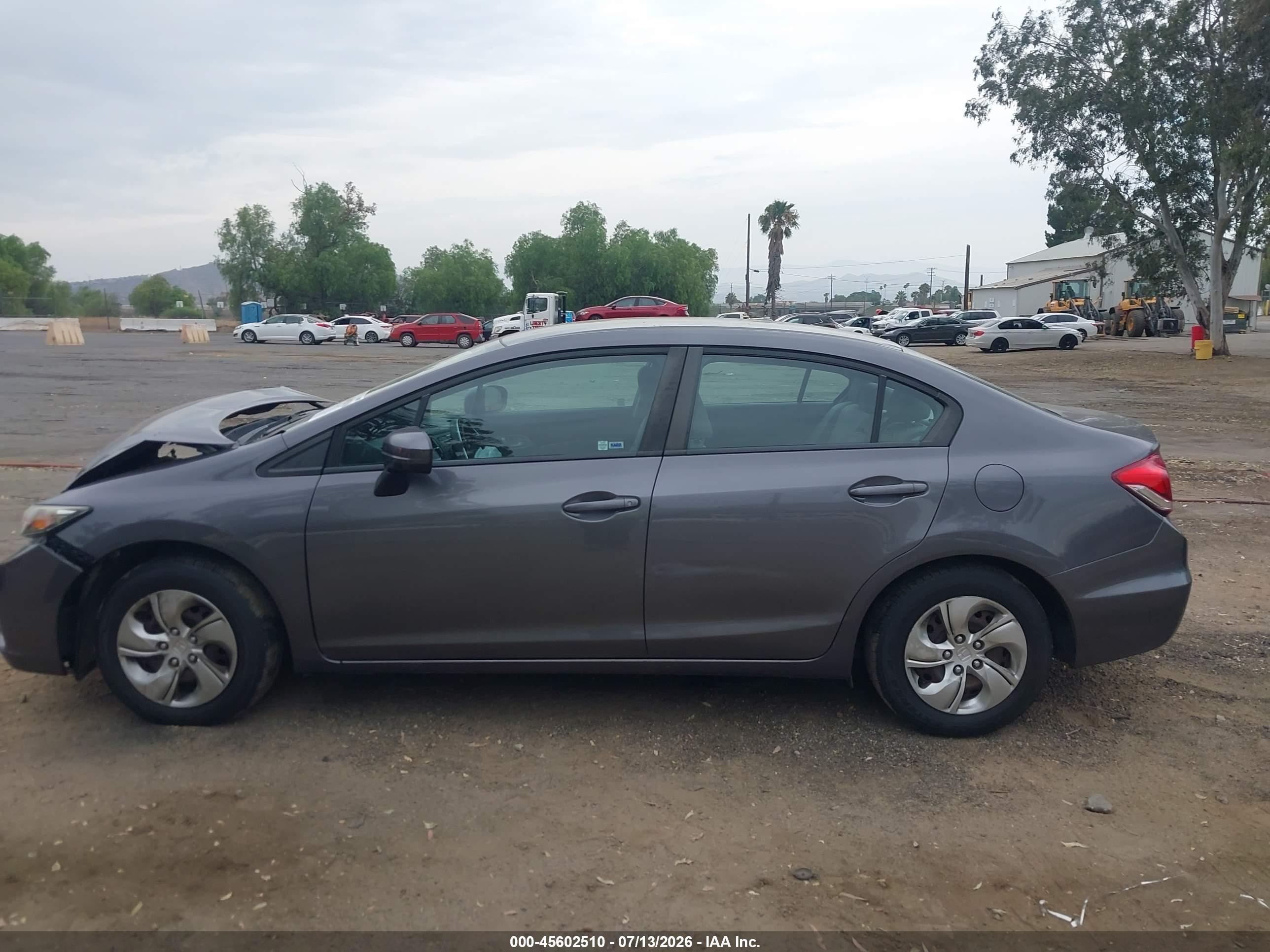 2015 Honda Civic Lx Gray vin: 19XFB2F5XFE266614