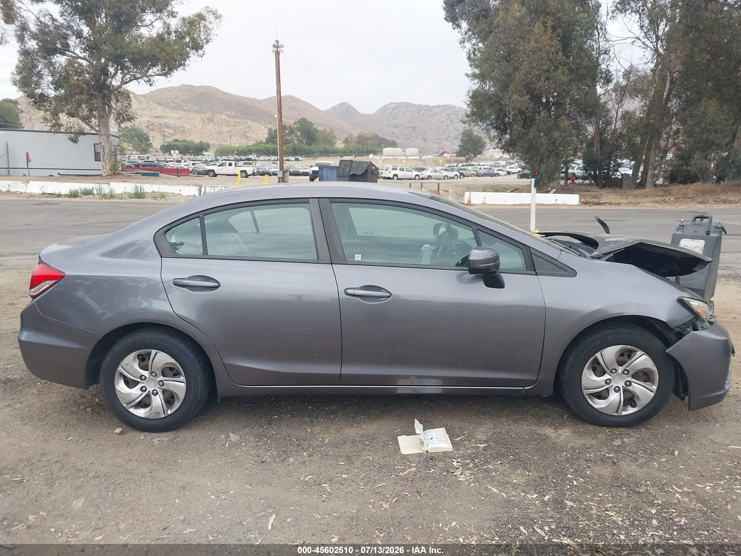2015 Honda Civic Lx Gray vin: 19XFB2F5XFE266614