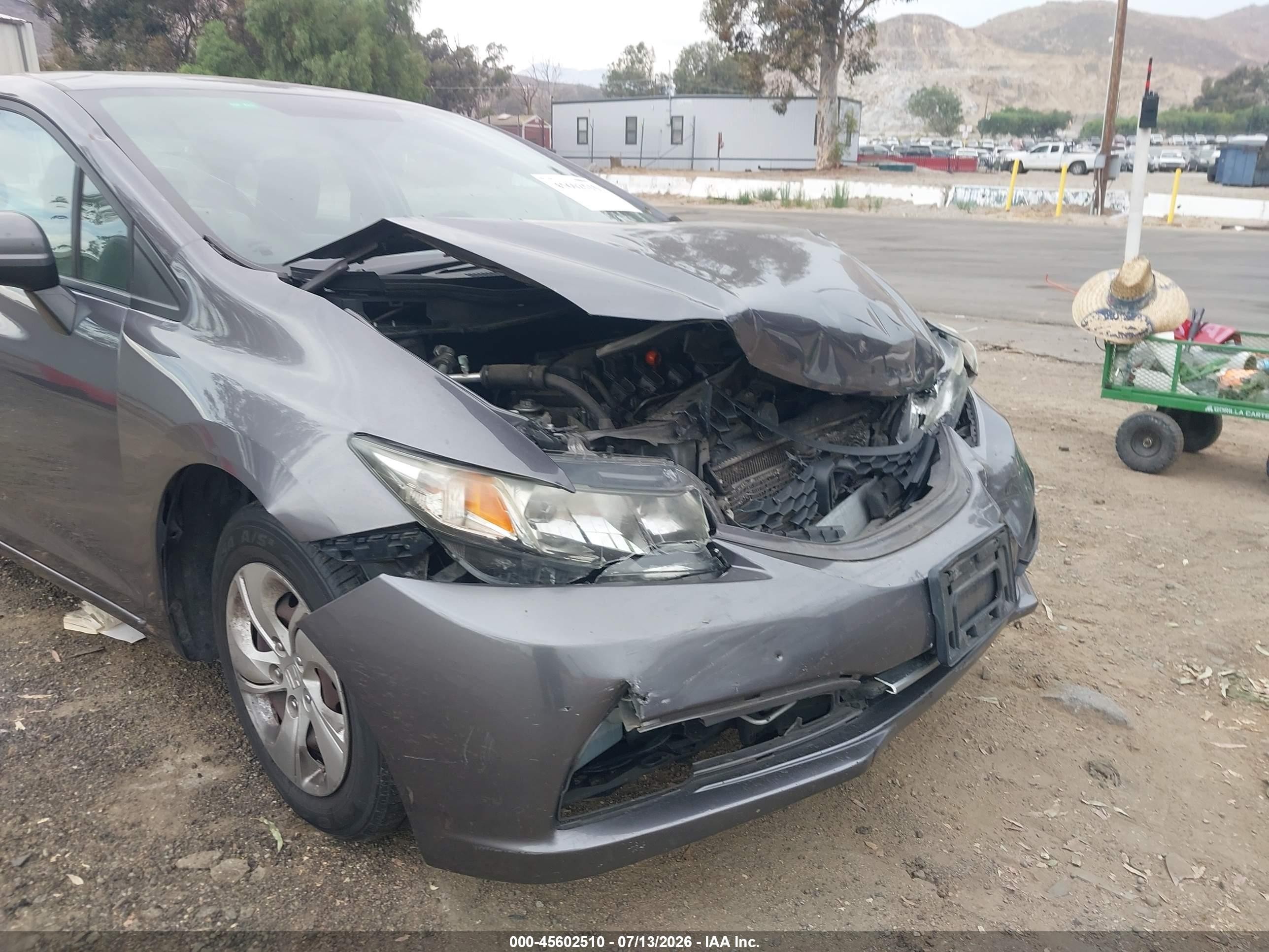 2015 Honda Civic Lx Gray vin: 19XFB2F5XFE266614