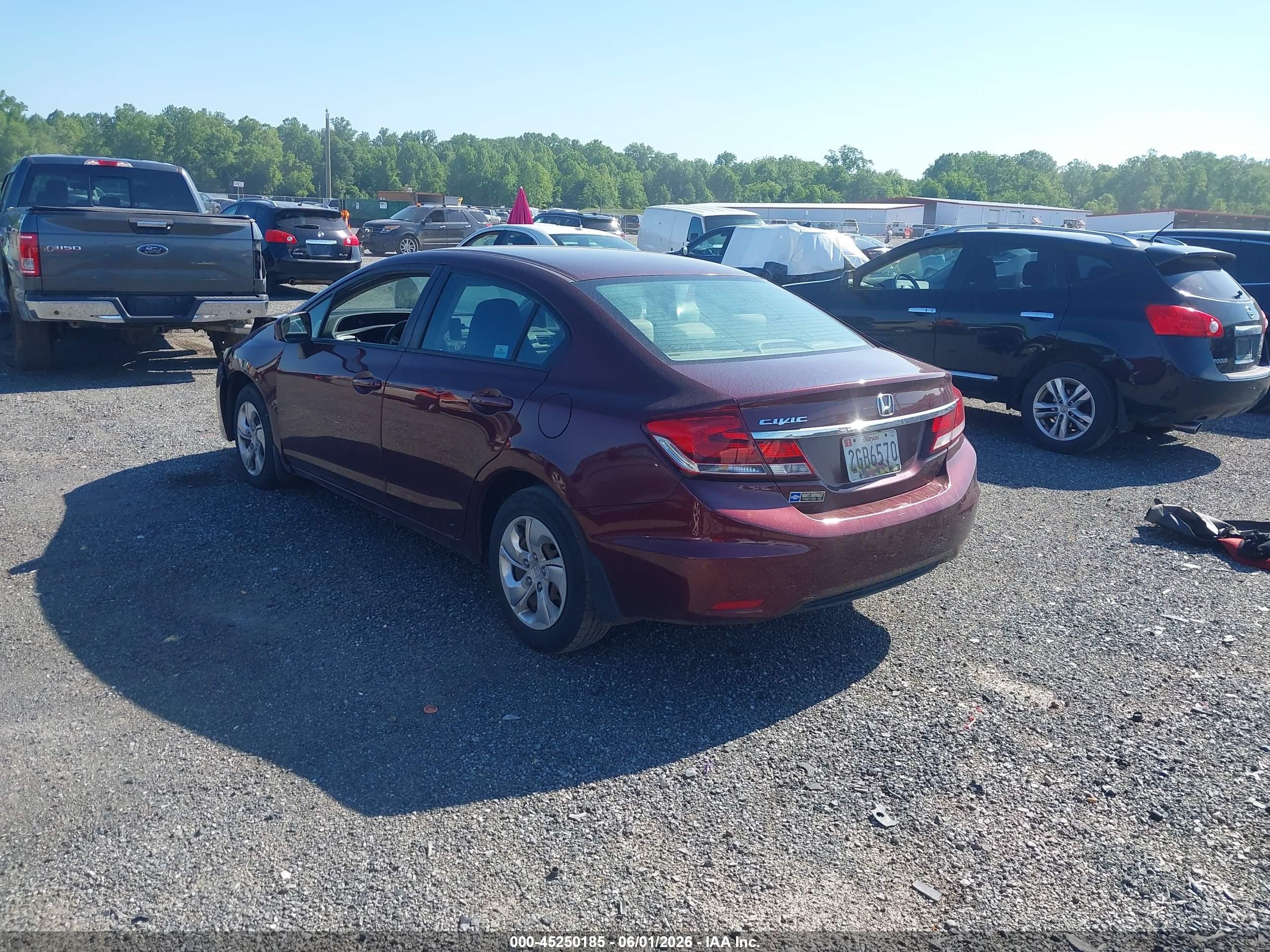 2015 Honda Civic Lx Burgundy vin: 19XFB2F5XFE268010