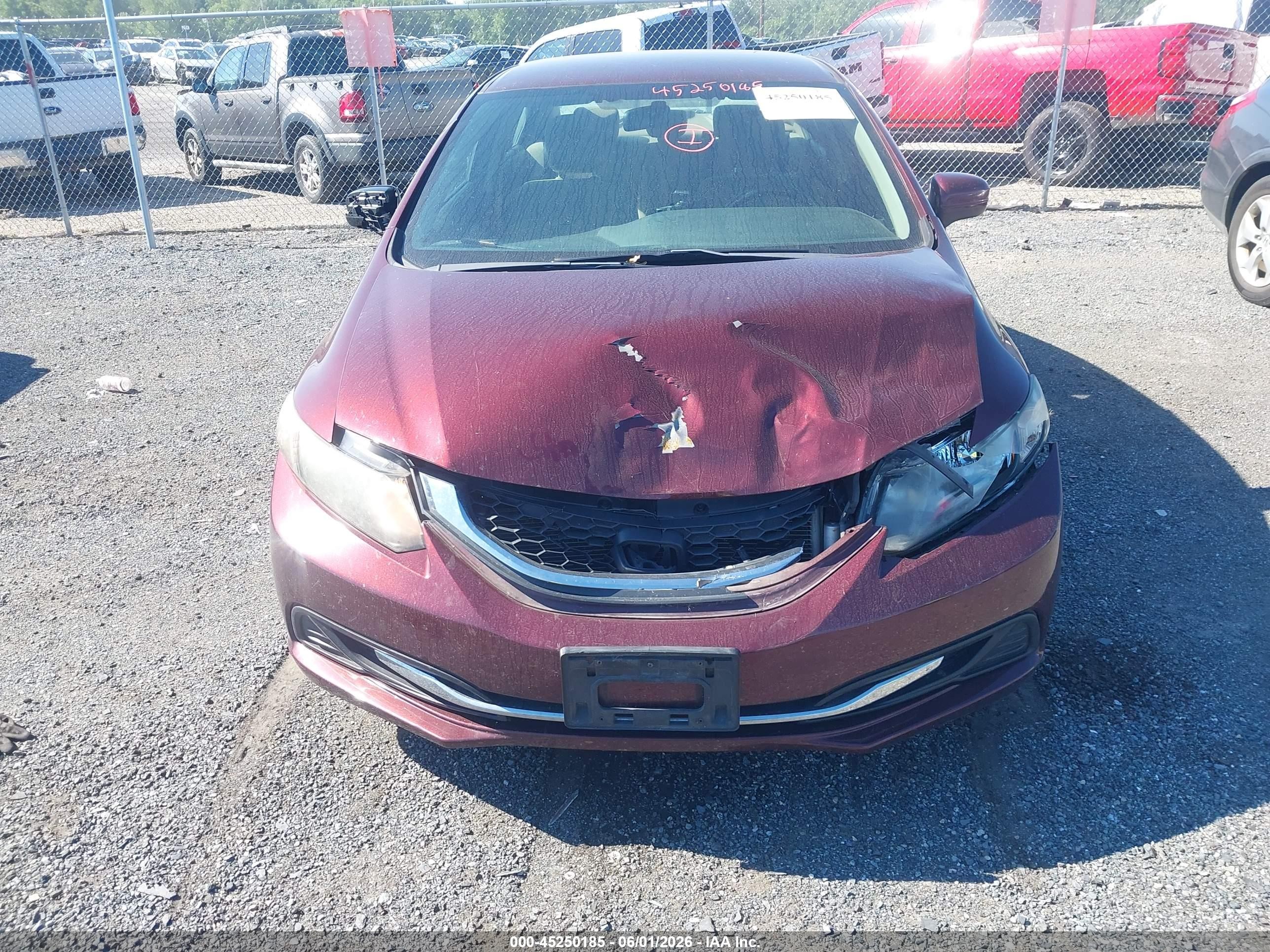 2015 Honda Civic Lx Burgundy vin: 19XFB2F5XFE268010