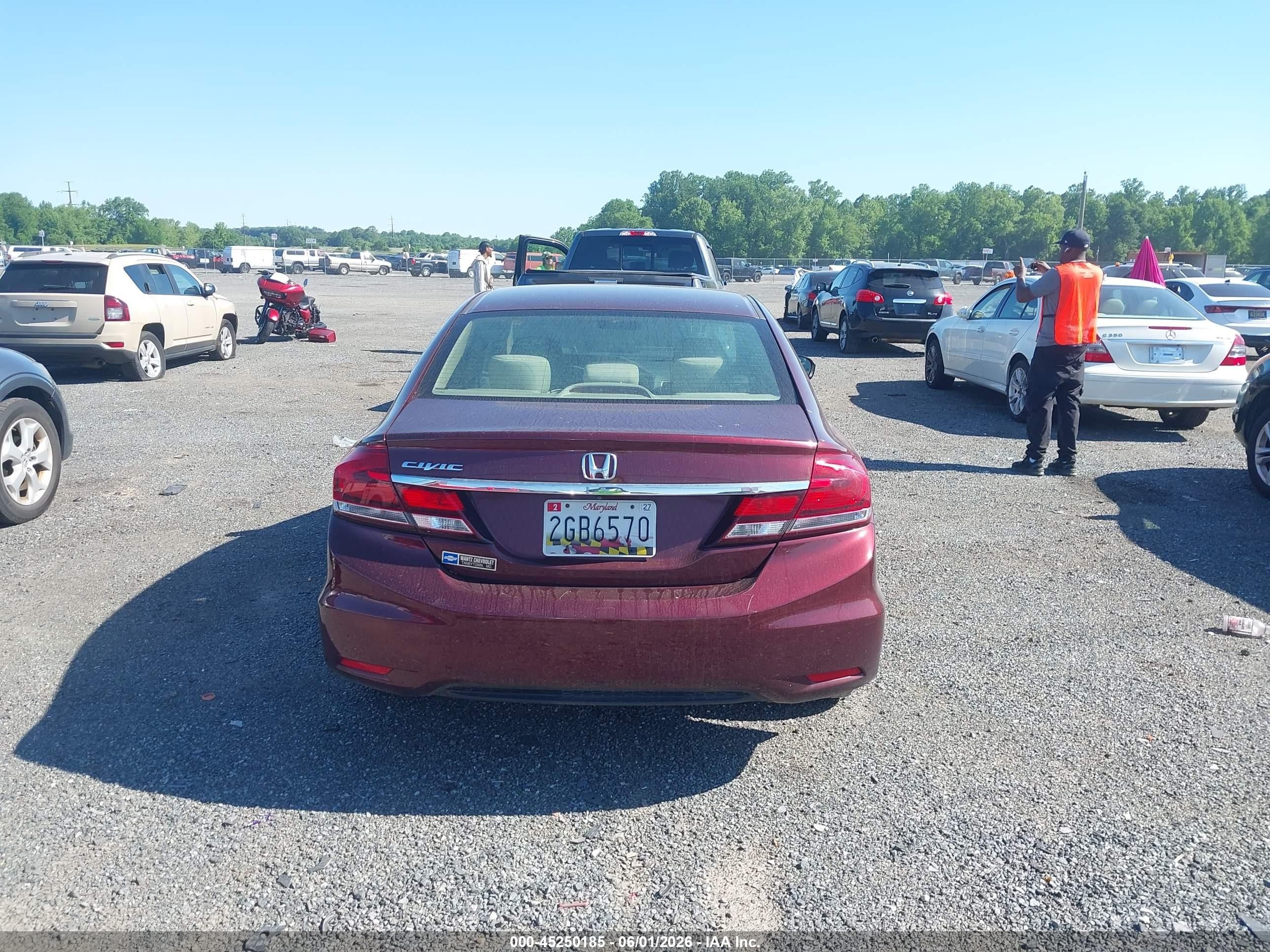 2015 Honda Civic Lx Burgundy vin: 19XFB2F5XFE268010