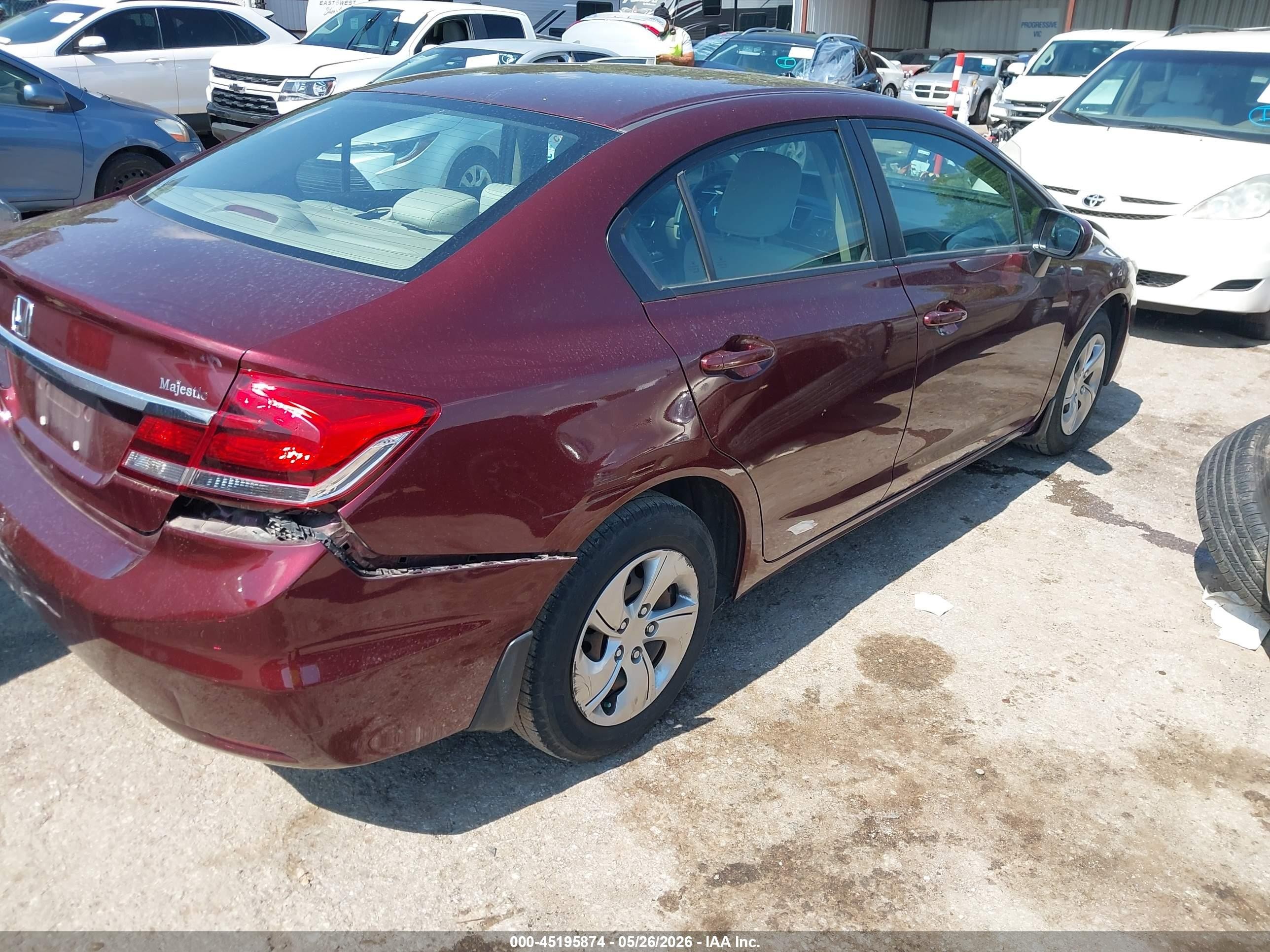 2015 Honda Civic Lx Red vin: 19XFB2F5XFE276477
