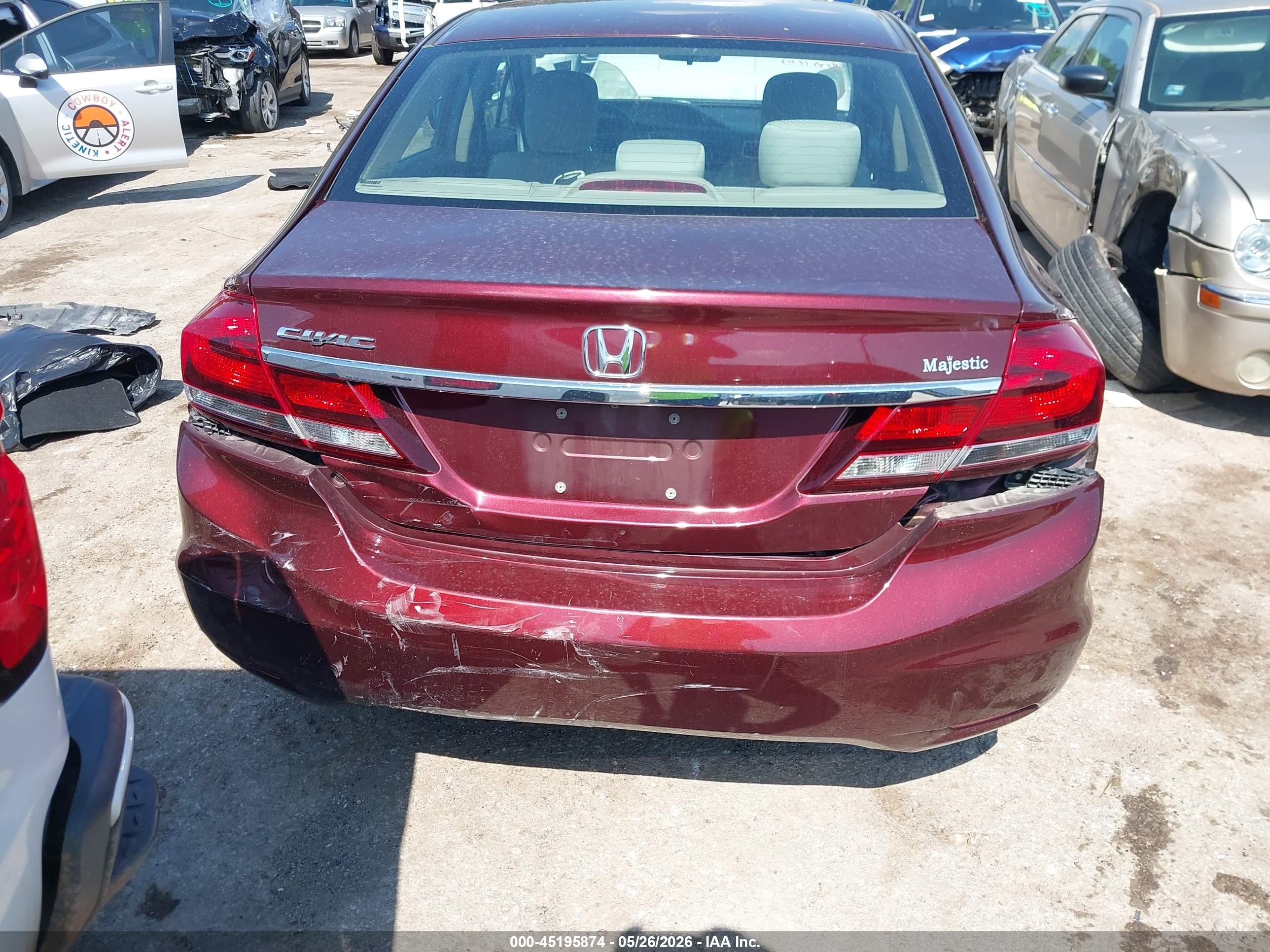 2015 Honda Civic Lx Red vin: 19XFB2F5XFE276477