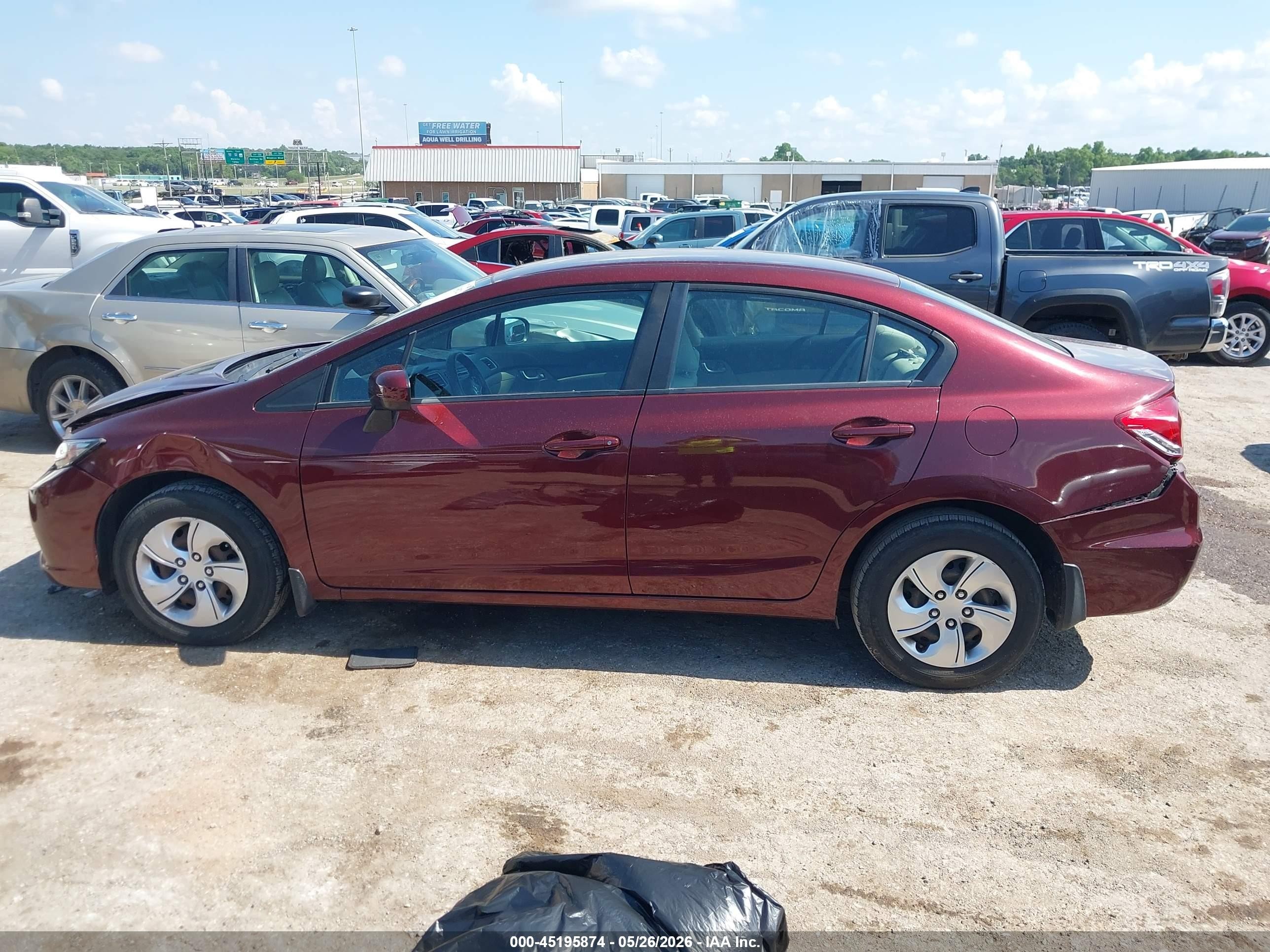 2015 Honda Civic Lx Red vin: 19XFB2F5XFE276477