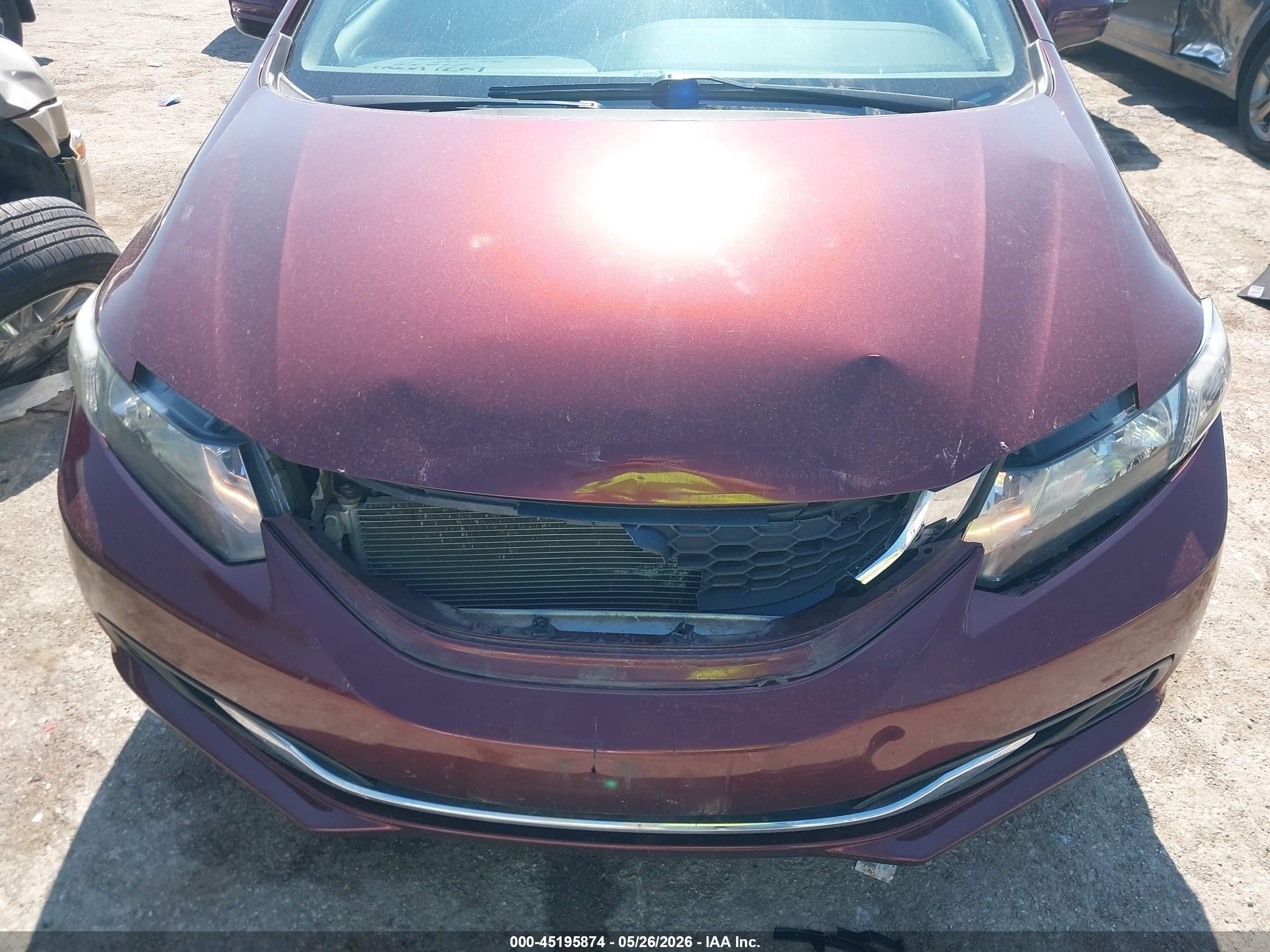 2015 Honda Civic Lx Red vin: 19XFB2F5XFE276477