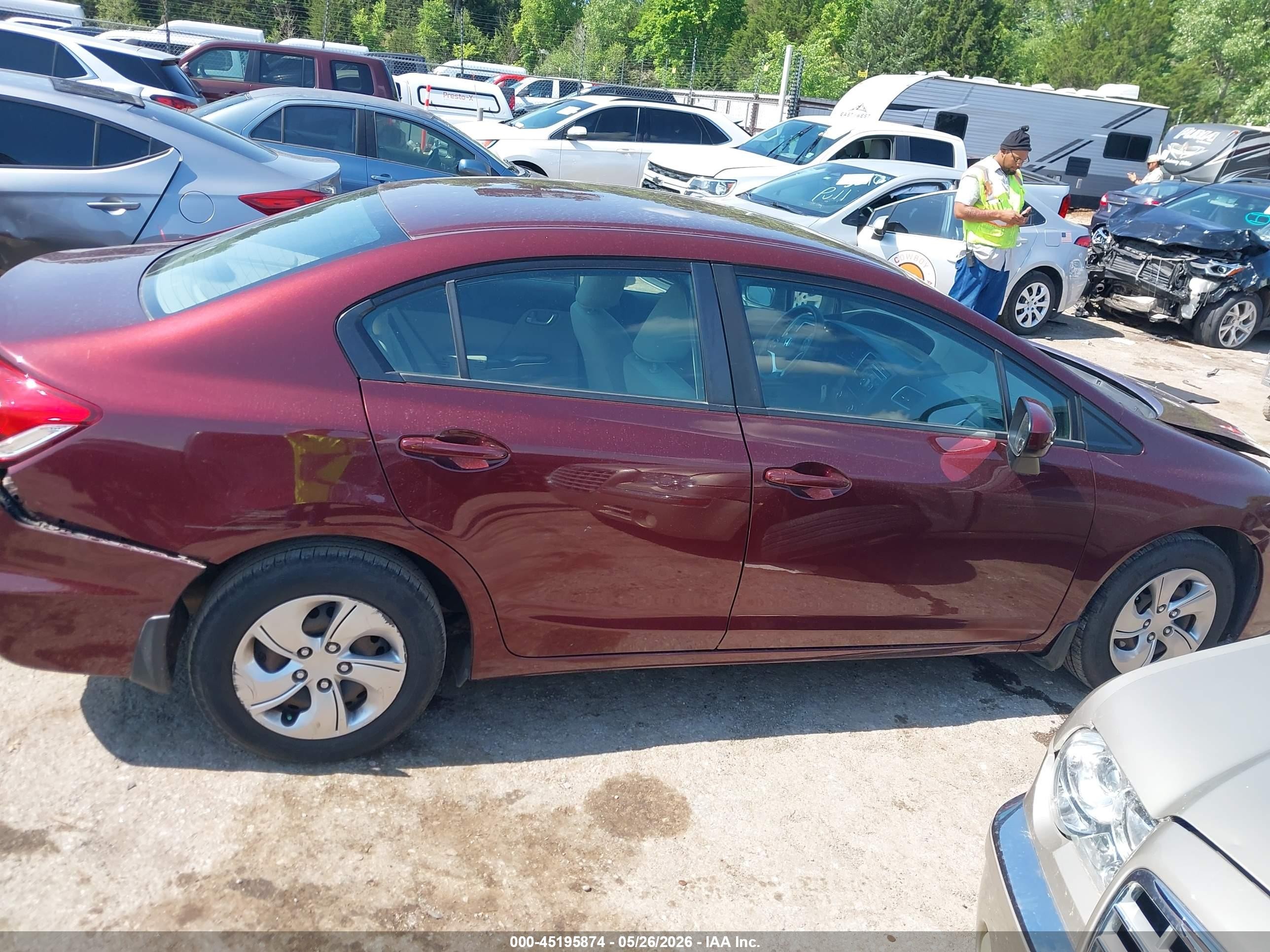 2015 Honda Civic Lx Red vin: 19XFB2F5XFE276477