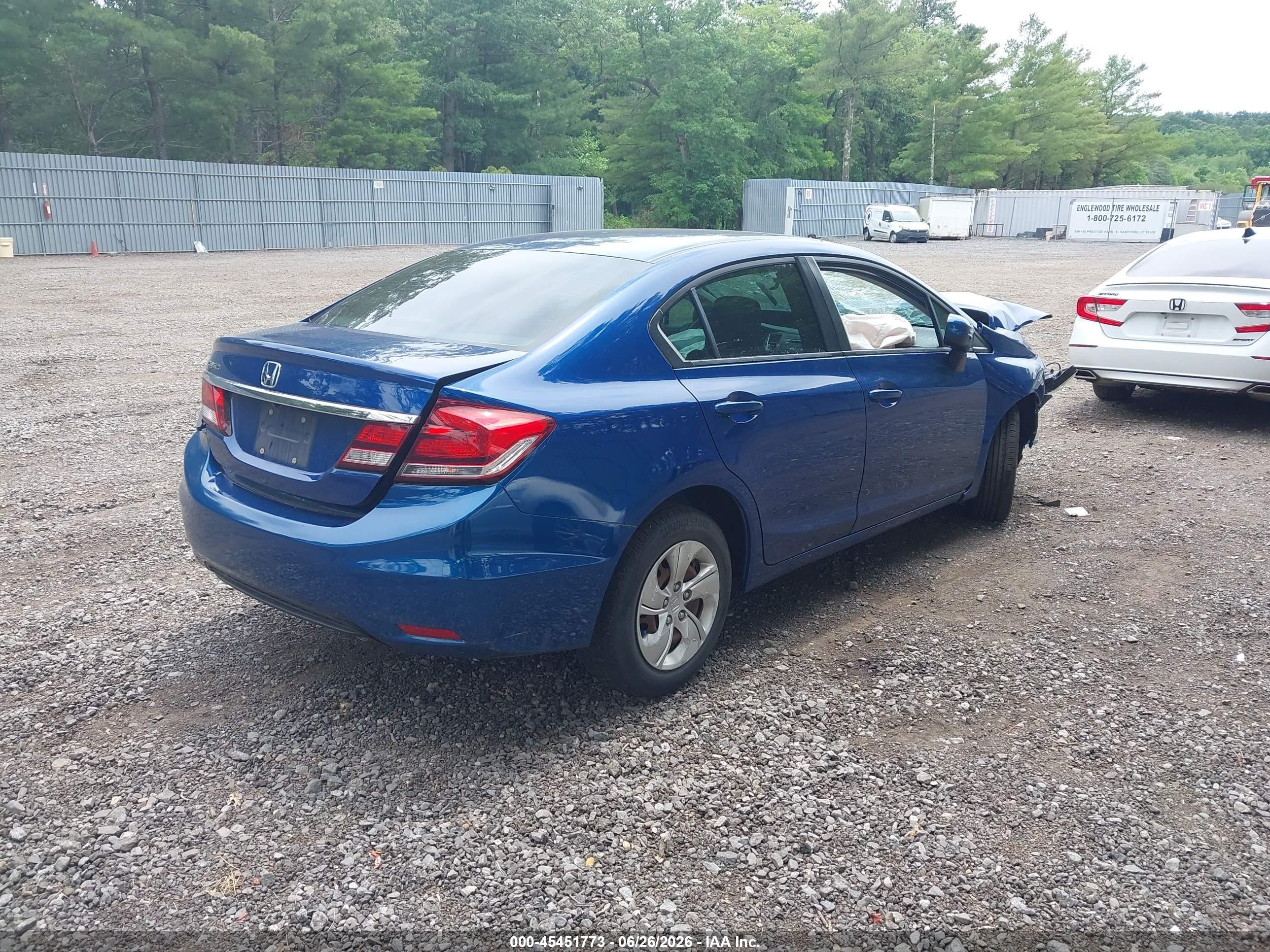 2015 Honda Civic Lx Blue vin: 19XFB2F5XFE276883
