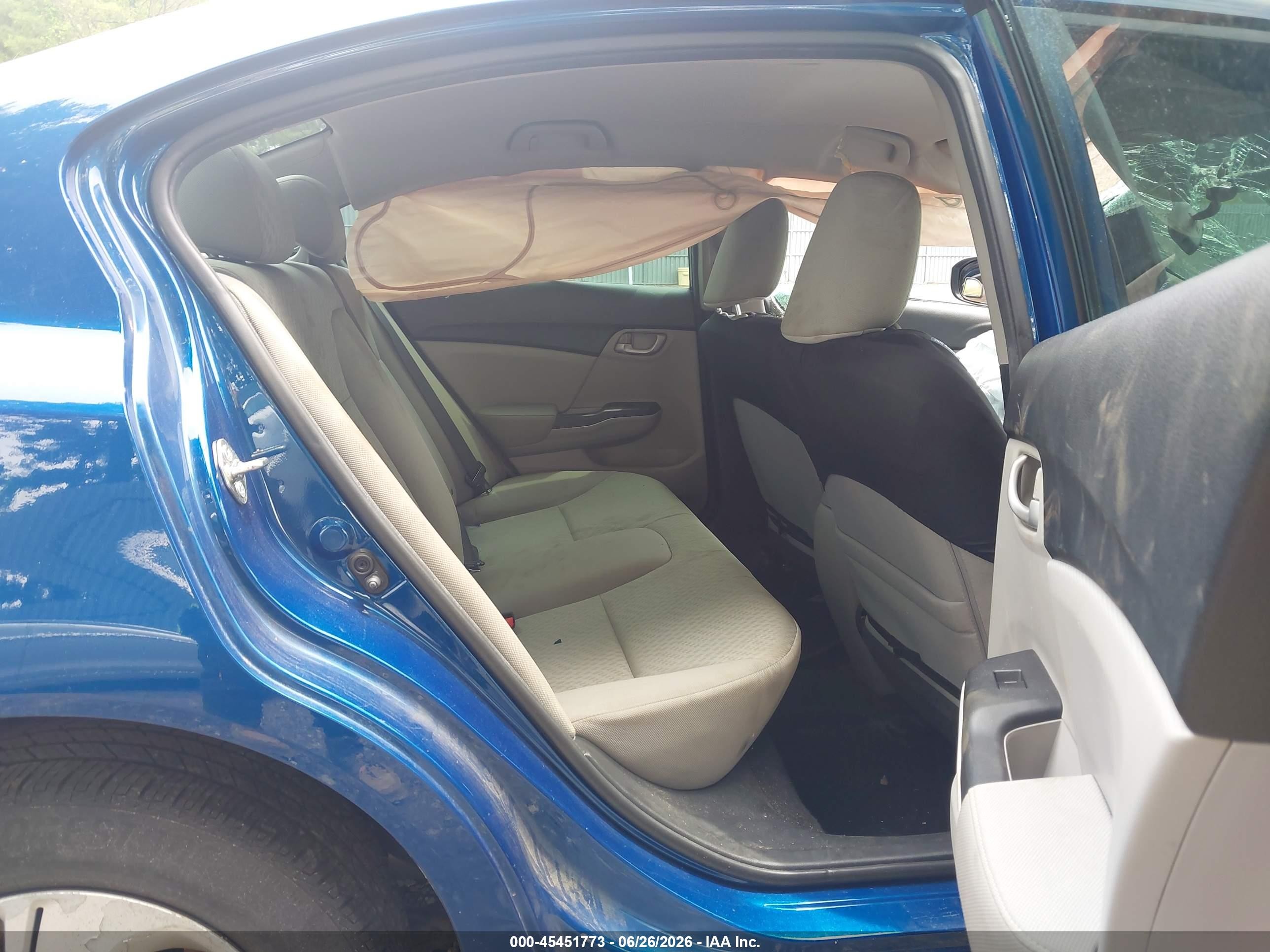 2015 Honda Civic Lx Blue vin: 19XFB2F5XFE276883