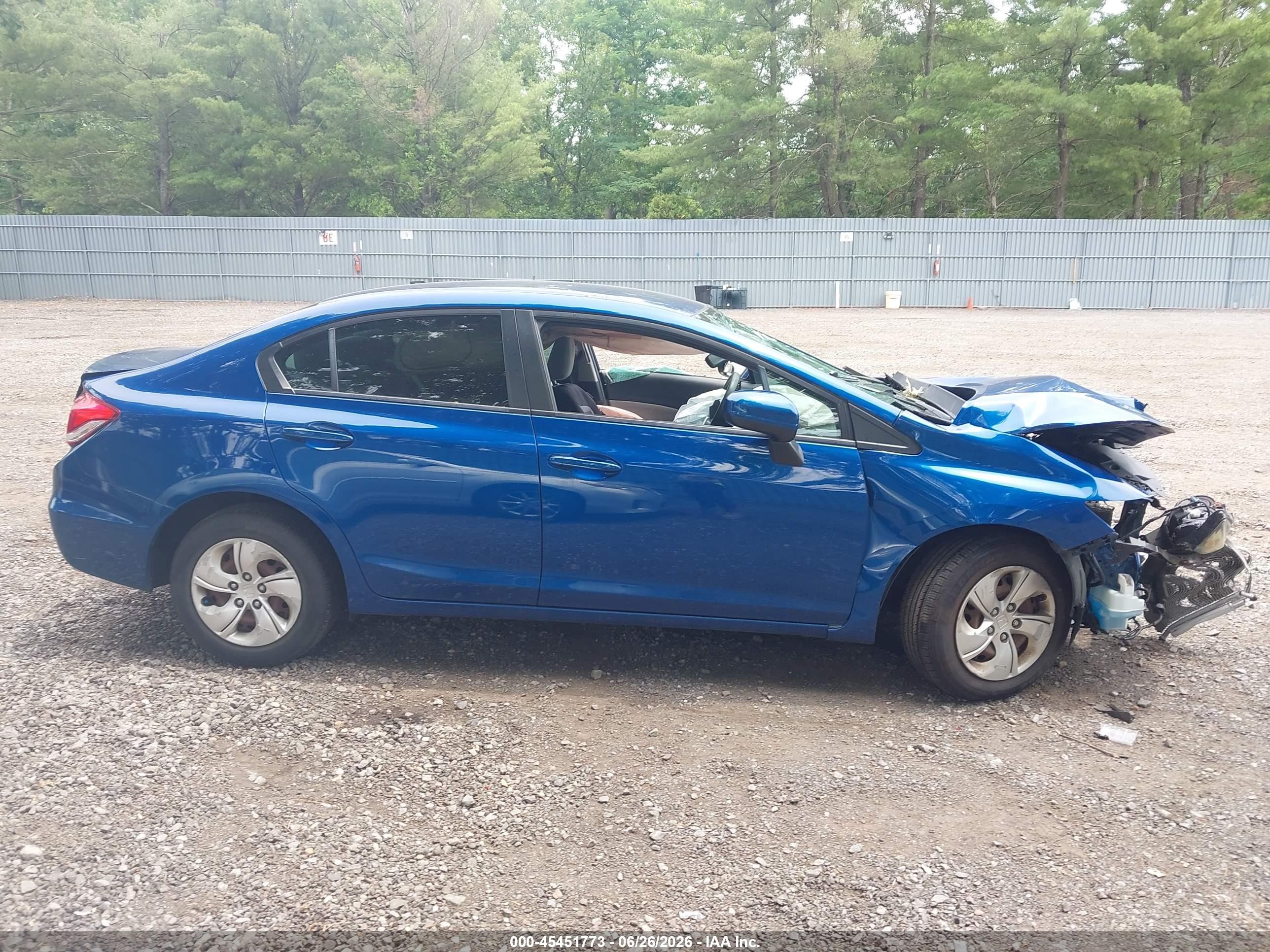 2015 Honda Civic Lx Blue vin: 19XFB2F5XFE276883