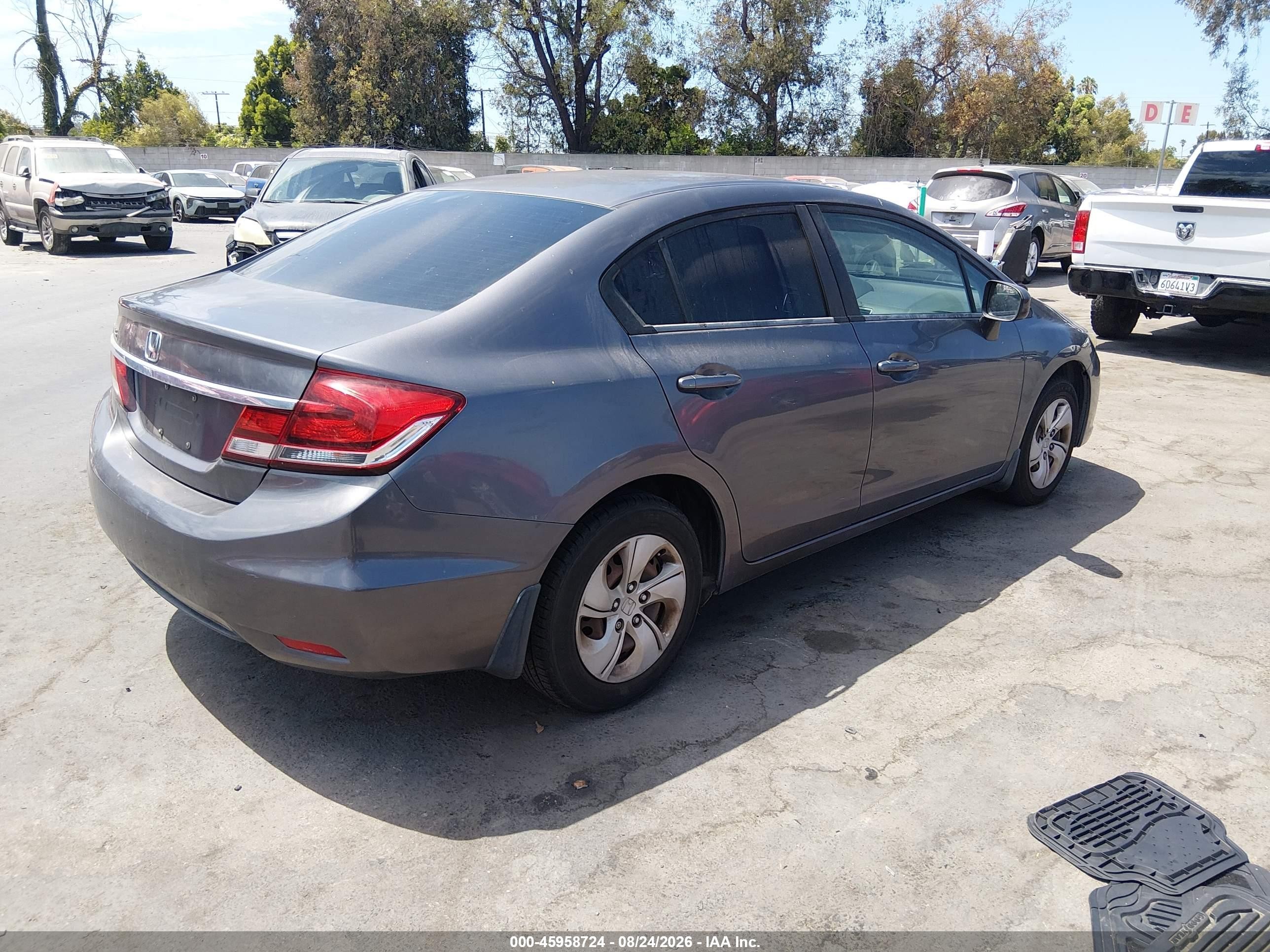 2015 Honda Civic Lx Gray vin: 19XFB2F5XFE294901