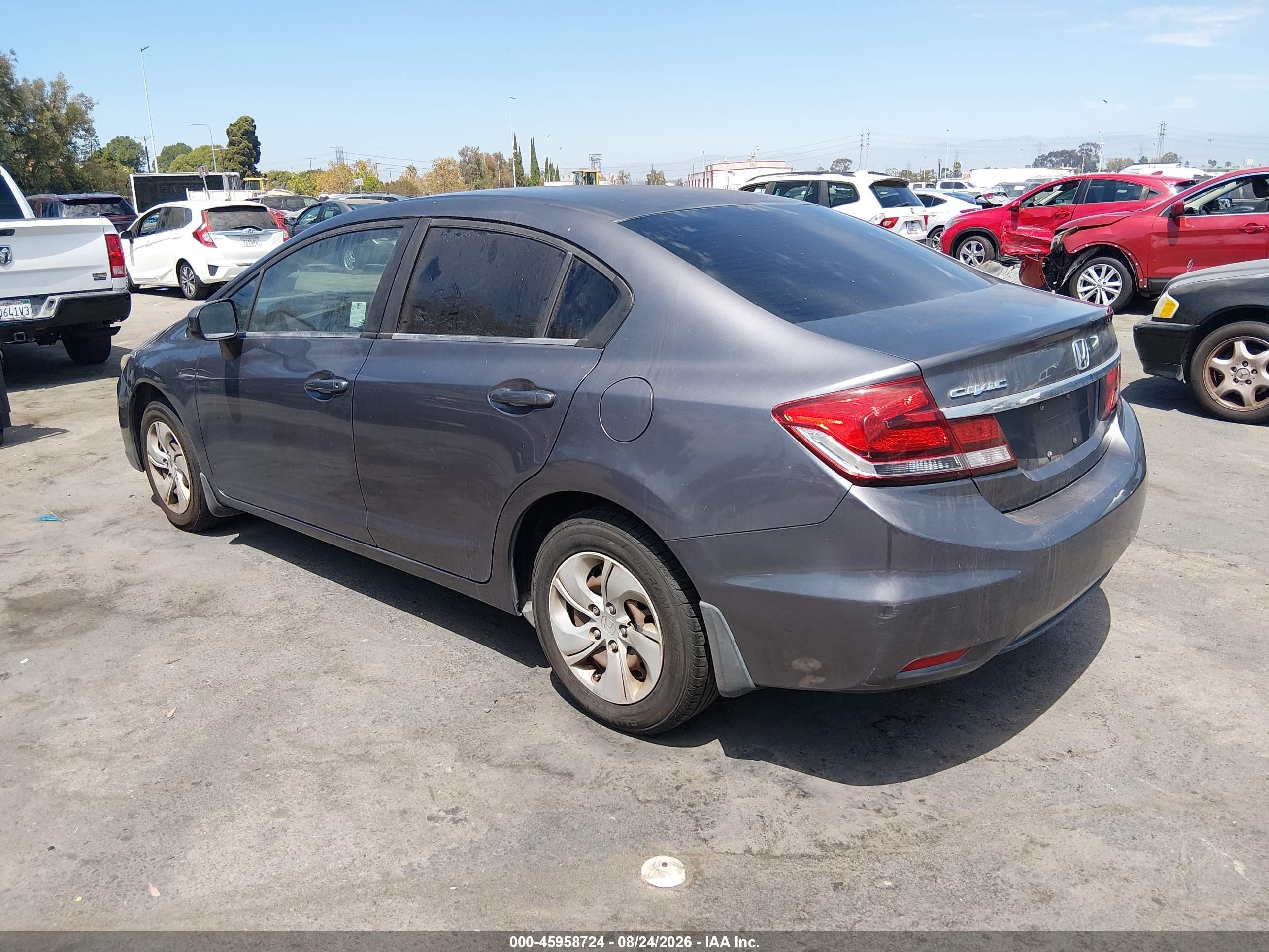 2015 Honda Civic Lx Gray vin: 19XFB2F5XFE294901