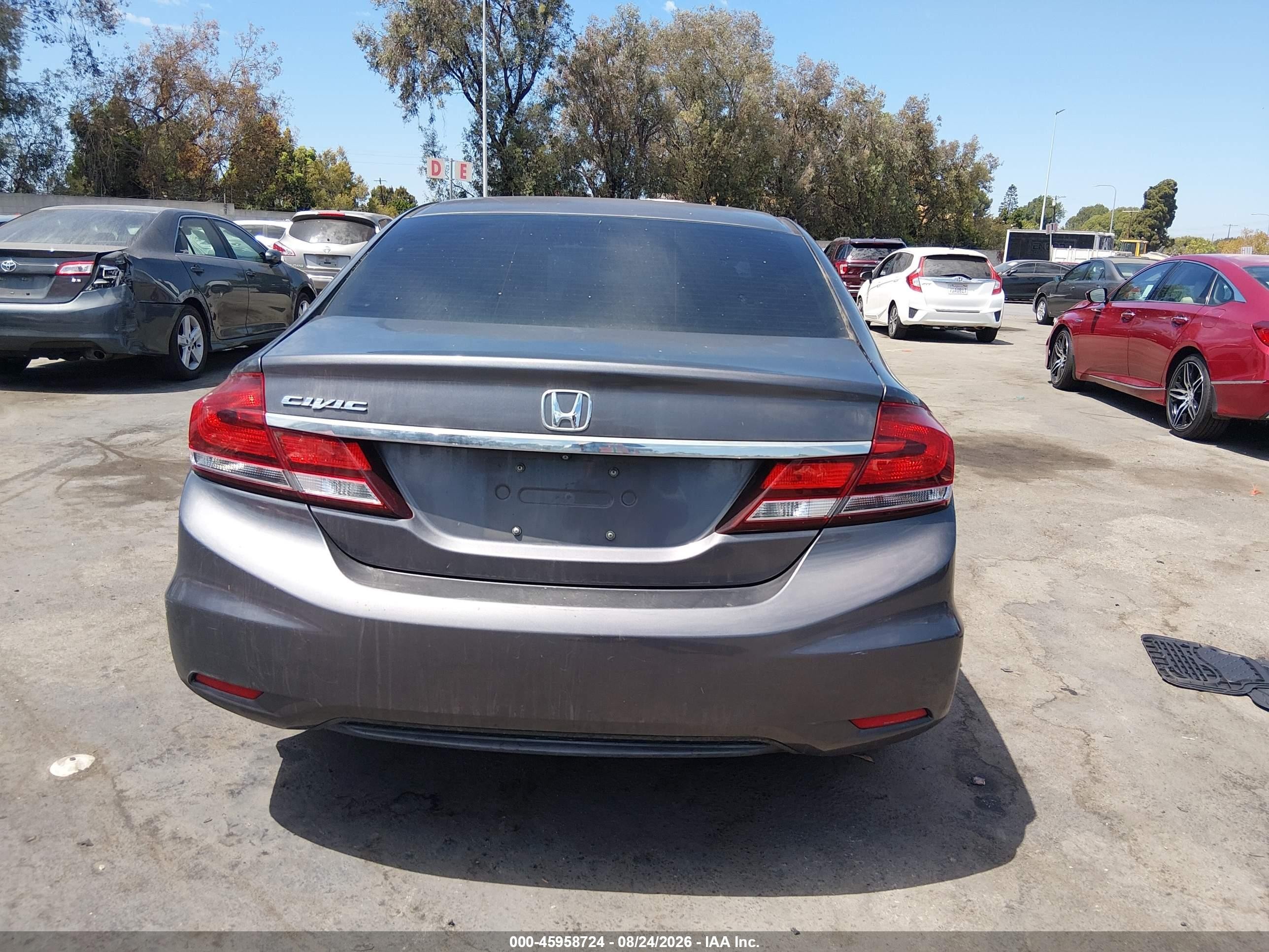 2015 Honda Civic Lx Gray vin: 19XFB2F5XFE294901