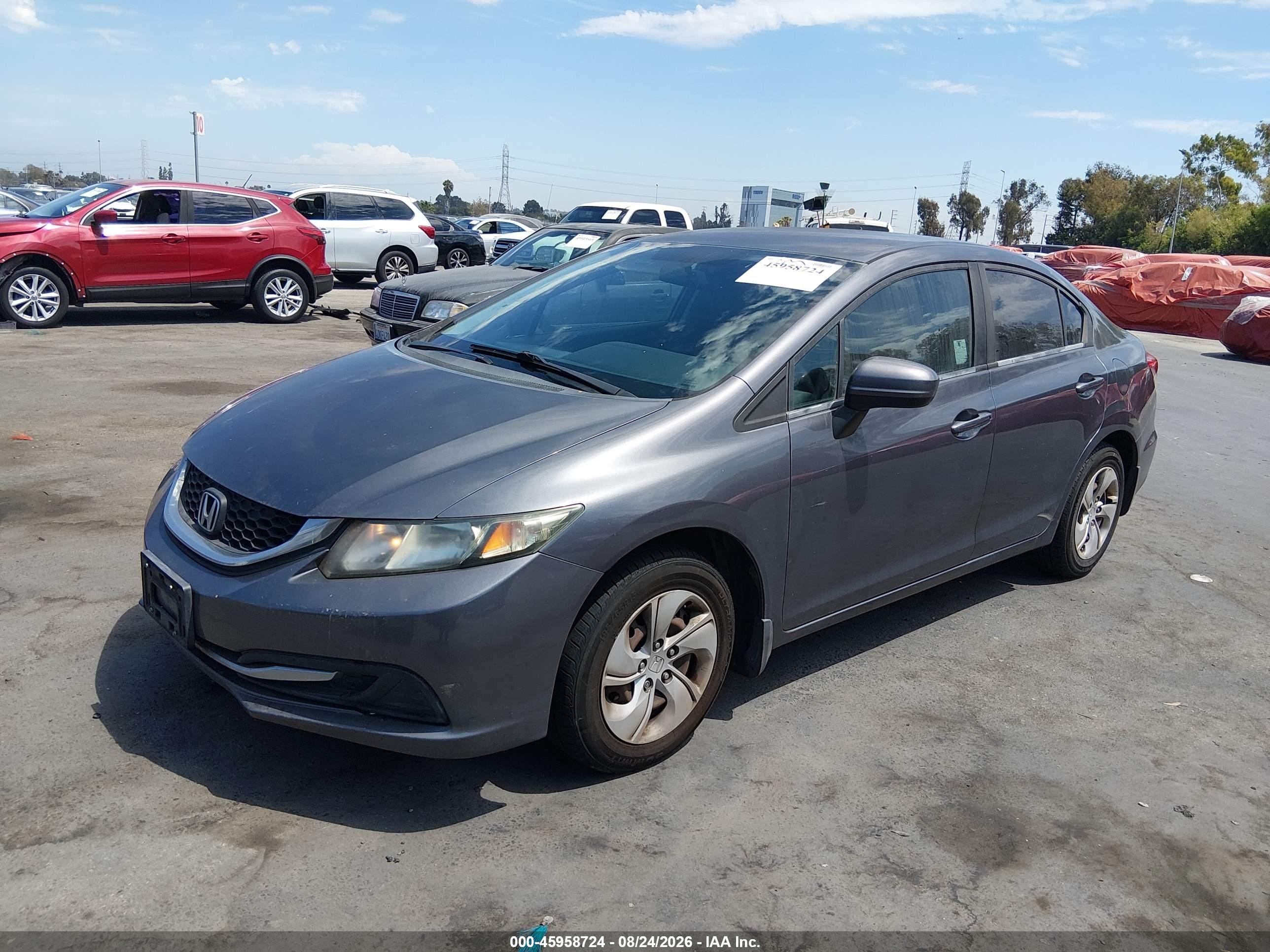 2015 Honda Civic Lx Gray vin: 19XFB2F5XFE294901
