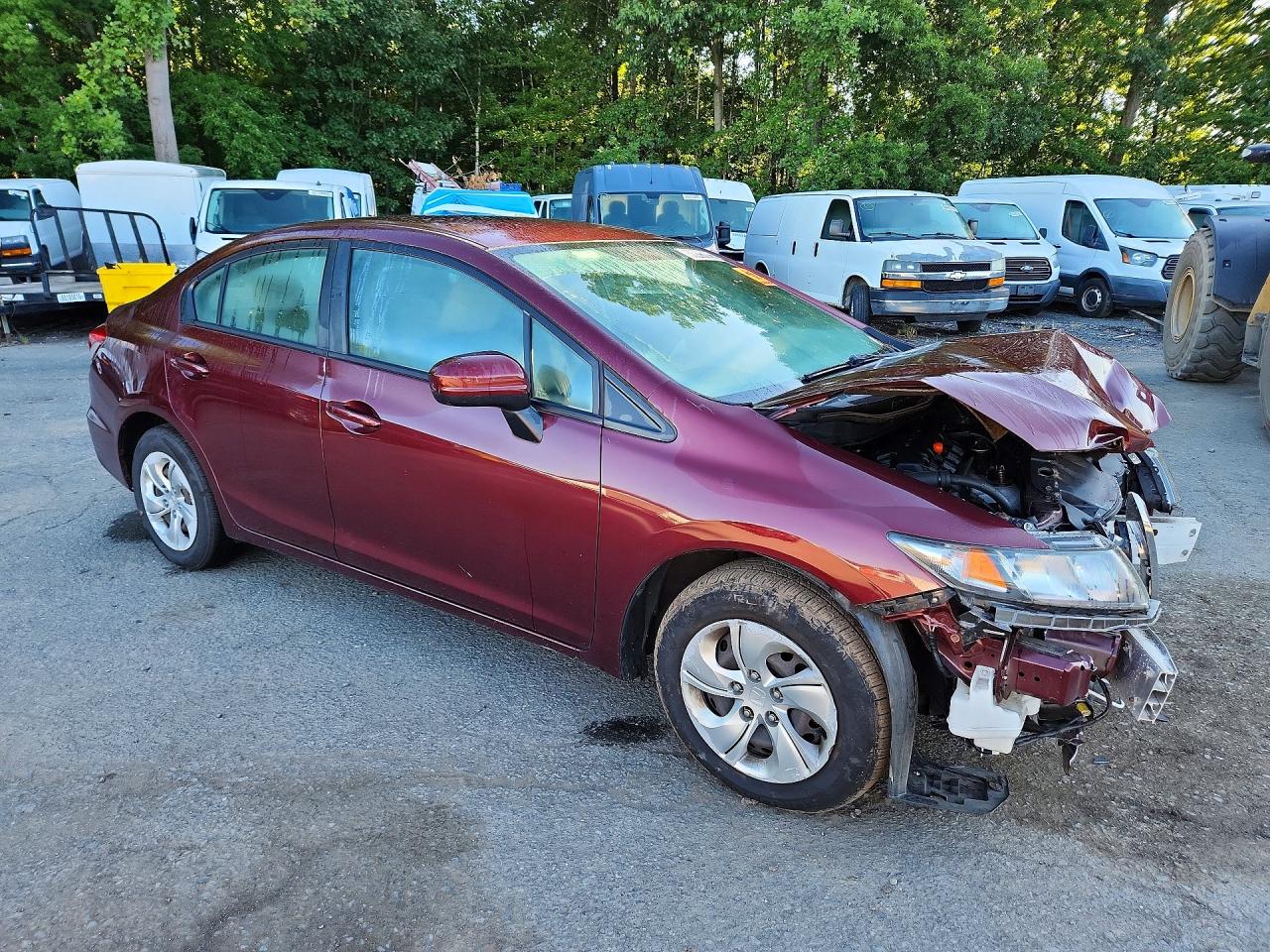 2015 Honda Civic Lx Burgundy vin: 19XFB2F5XFE700711