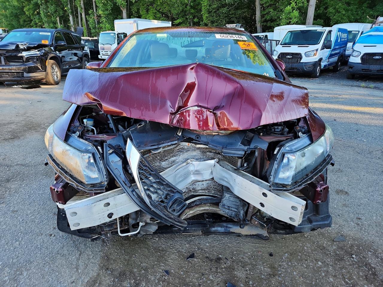 2015 Honda Civic Lx Burgundy vin: 19XFB2F5XFE700711