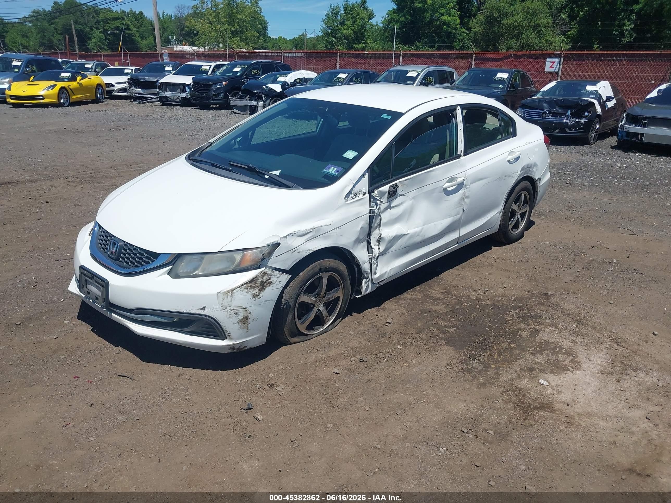 2015 Honda Civic Se White vin: 19XFB2F70FE248317