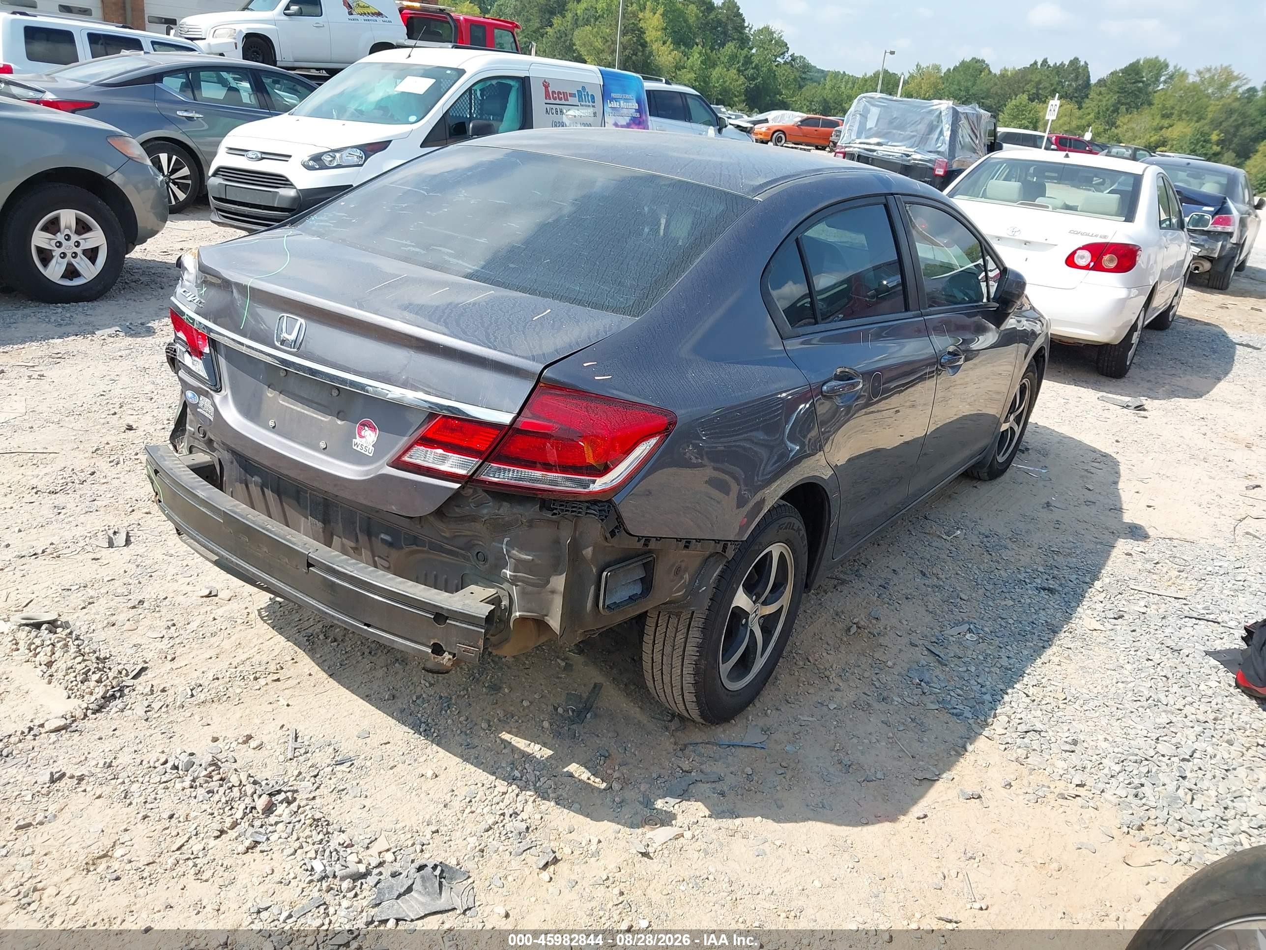 2015 Honda Civic Se Gray vin: 19XFB2F71FE027261