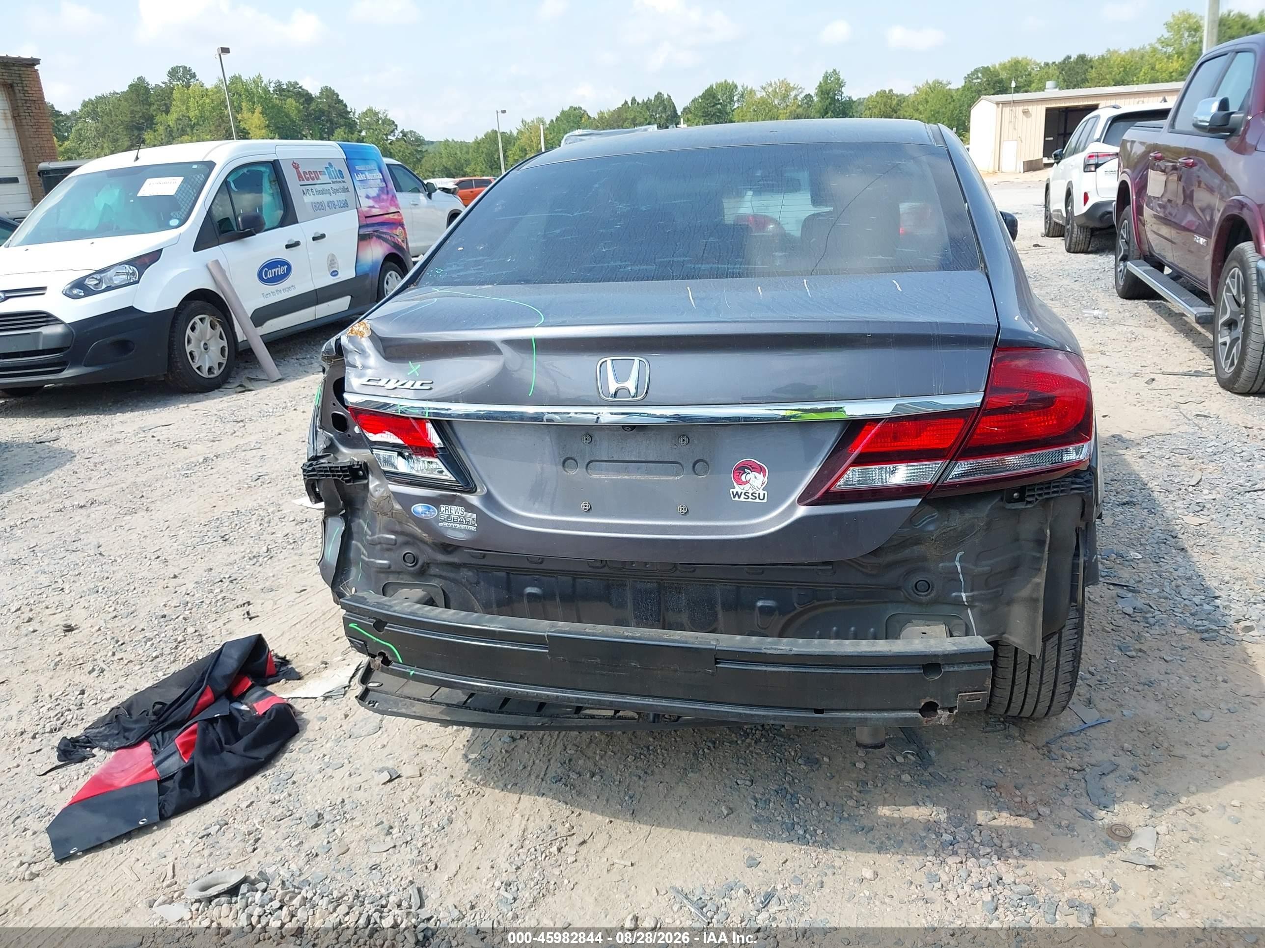 2015 Honda Civic Se Gray vin: 19XFB2F71FE027261