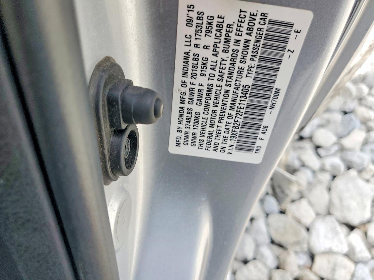 2015 Honda Civic Se Silver vin: 19XFB2F72FE113405