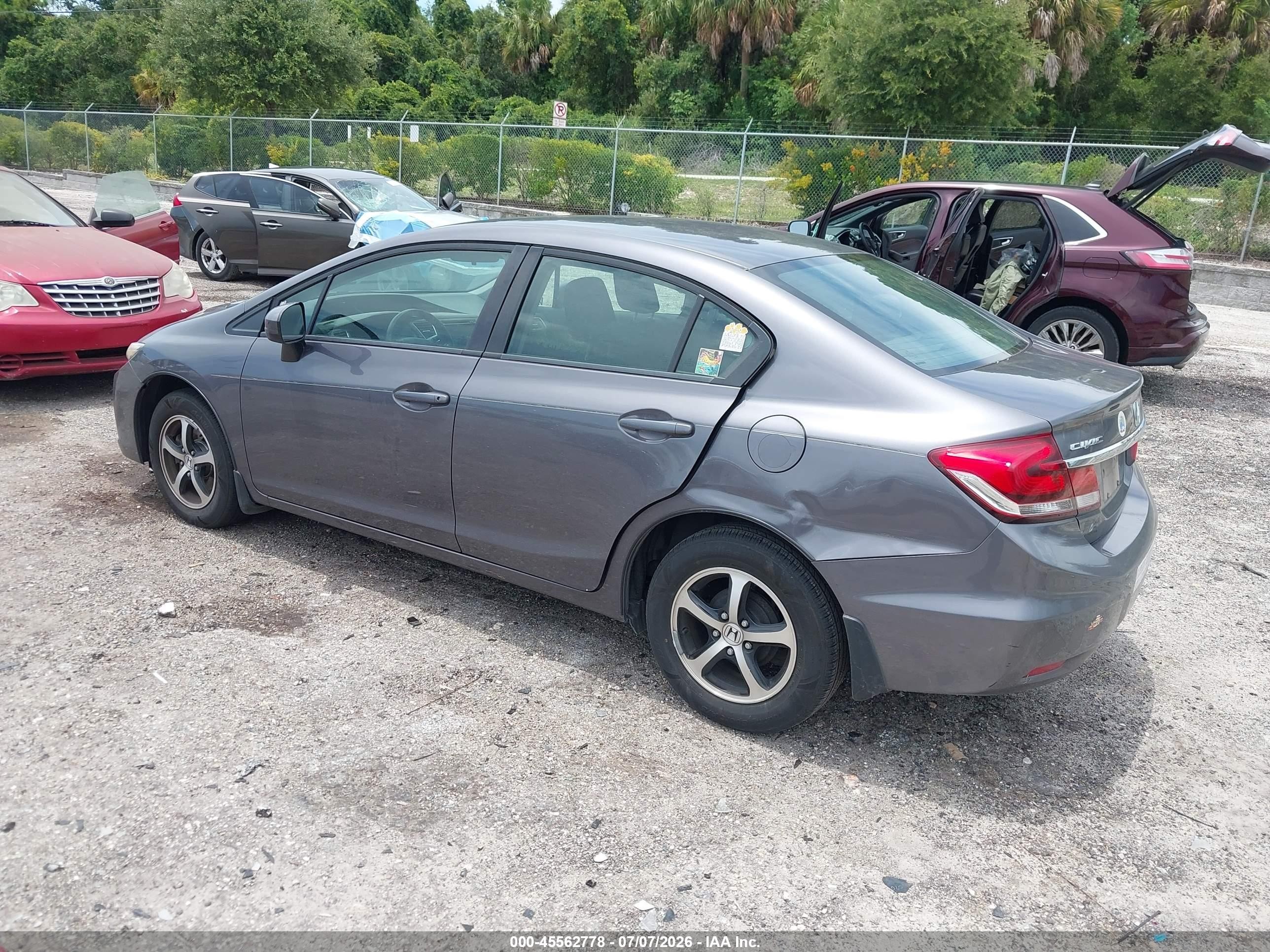 2015 Honda Civic Se Gray vin: 19XFB2F75FE010785