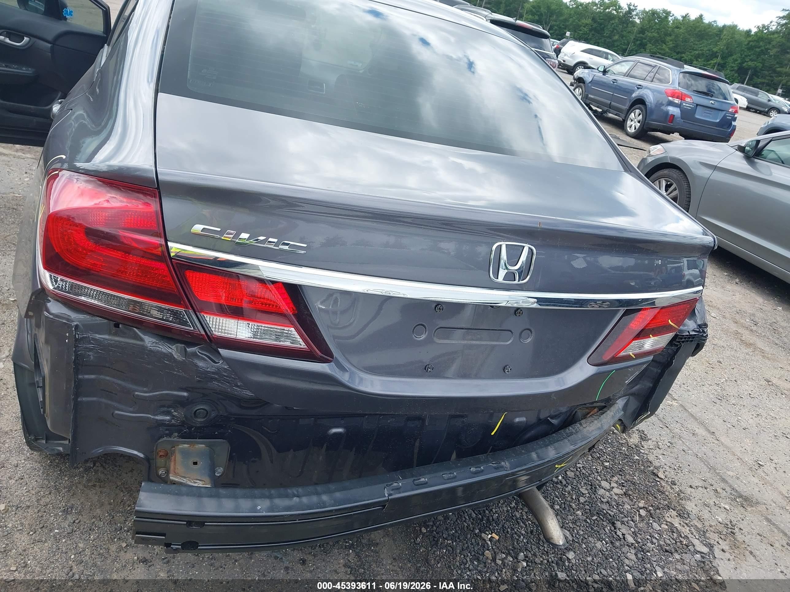 2015 Honda Civic Se Gray vin: 19XFB2F77FE288877